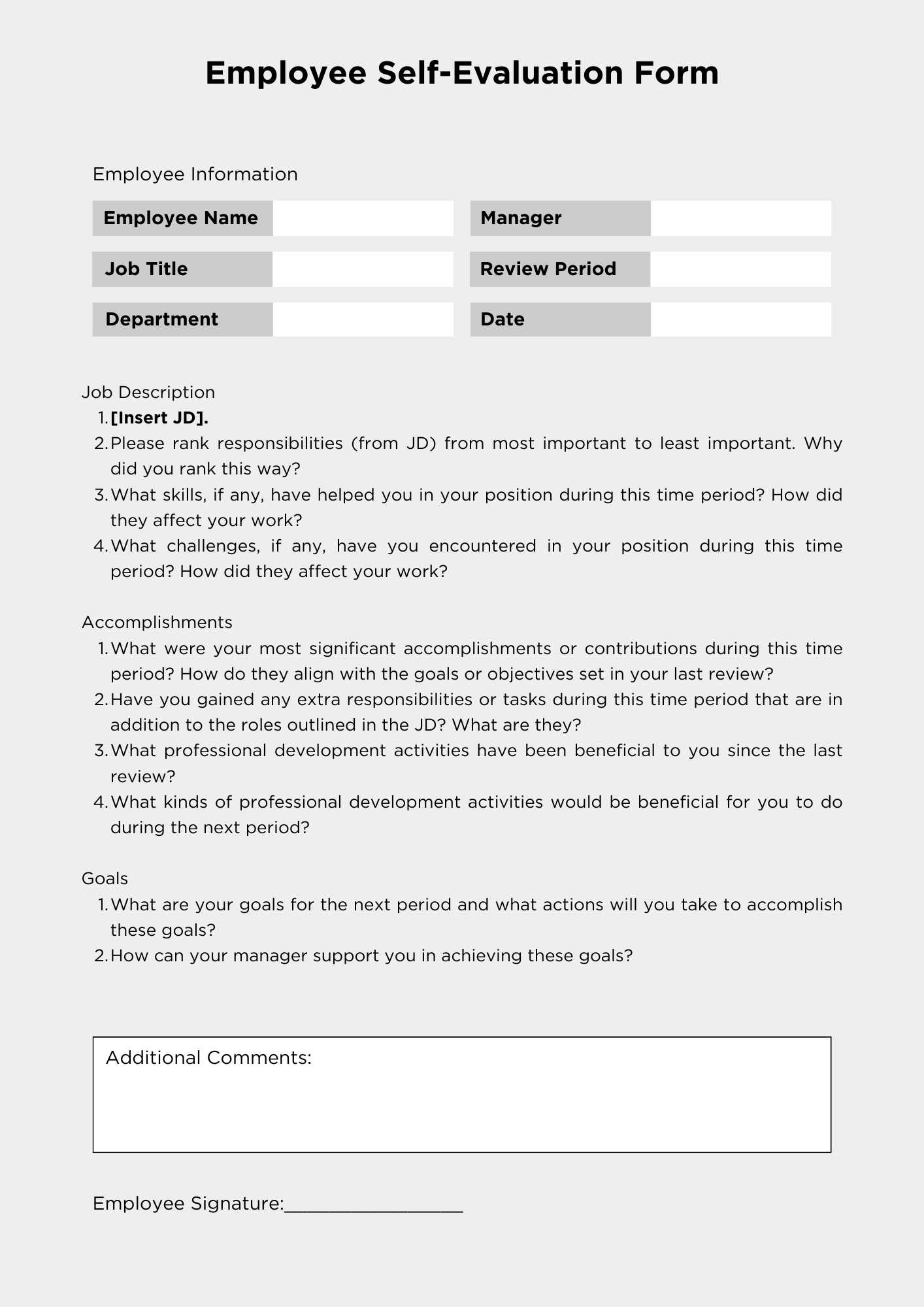 Evaluation Form Templates