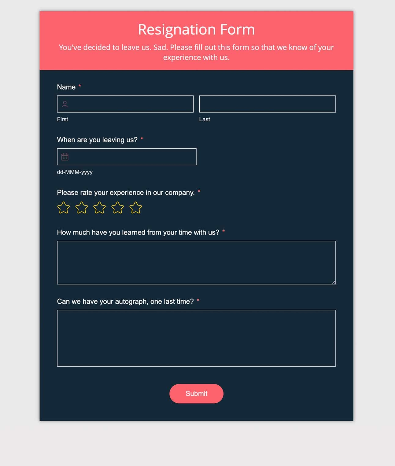 HR Form Templates Zoho Forms