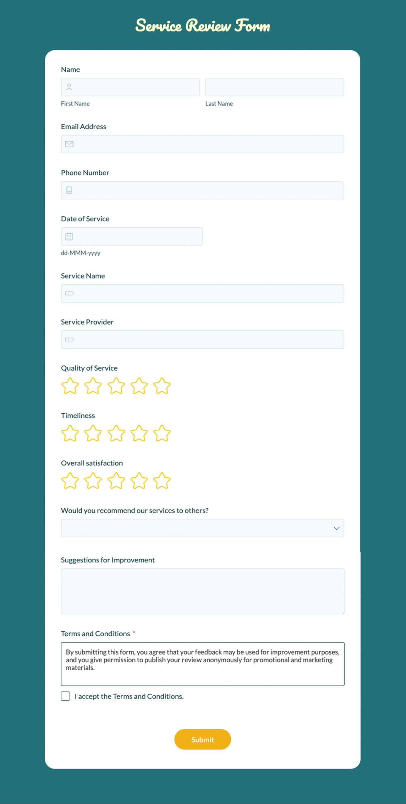 Web Form Template