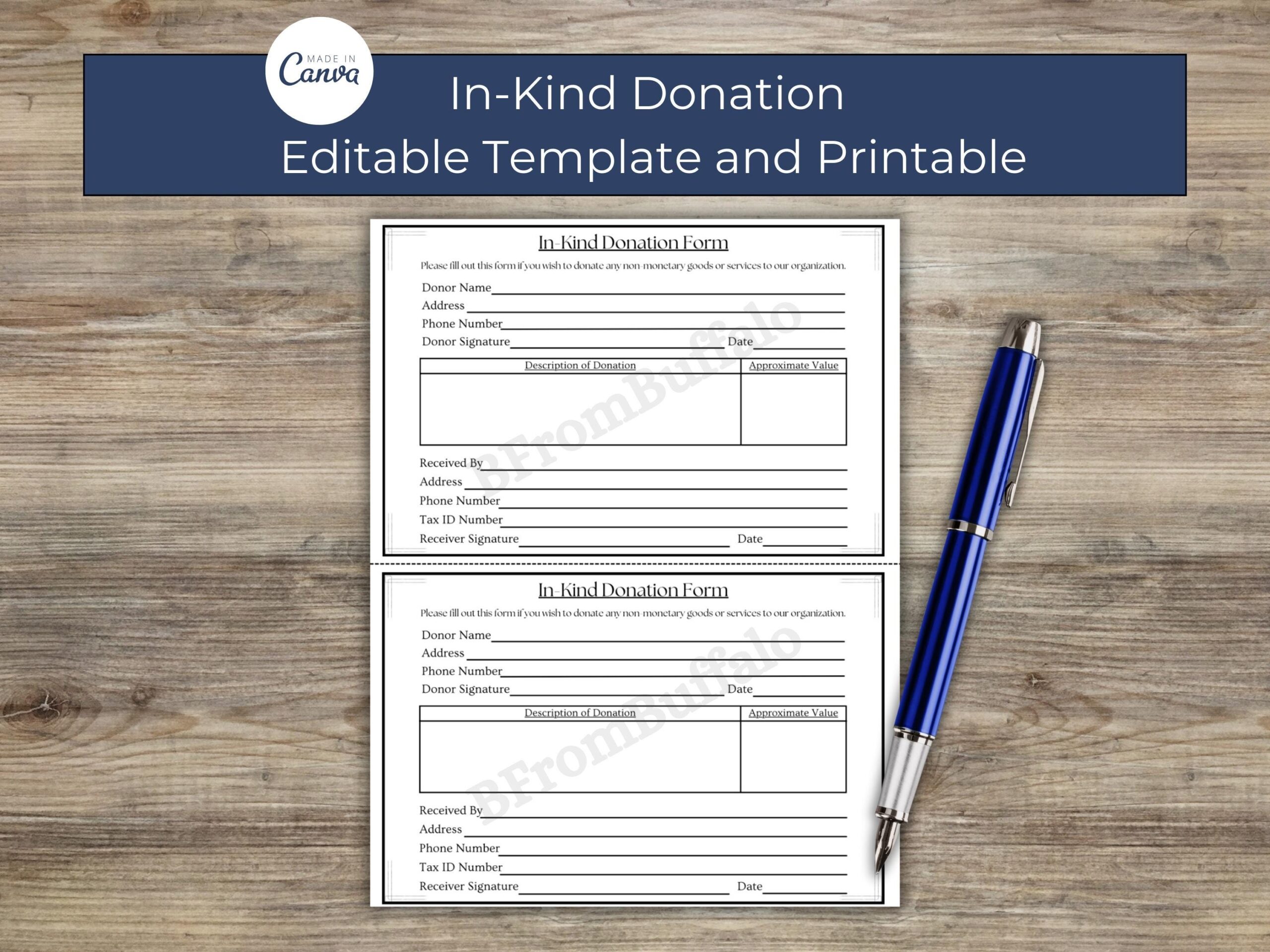 In Kind Donation In Kind Donation Form Donation Sheet Donation 