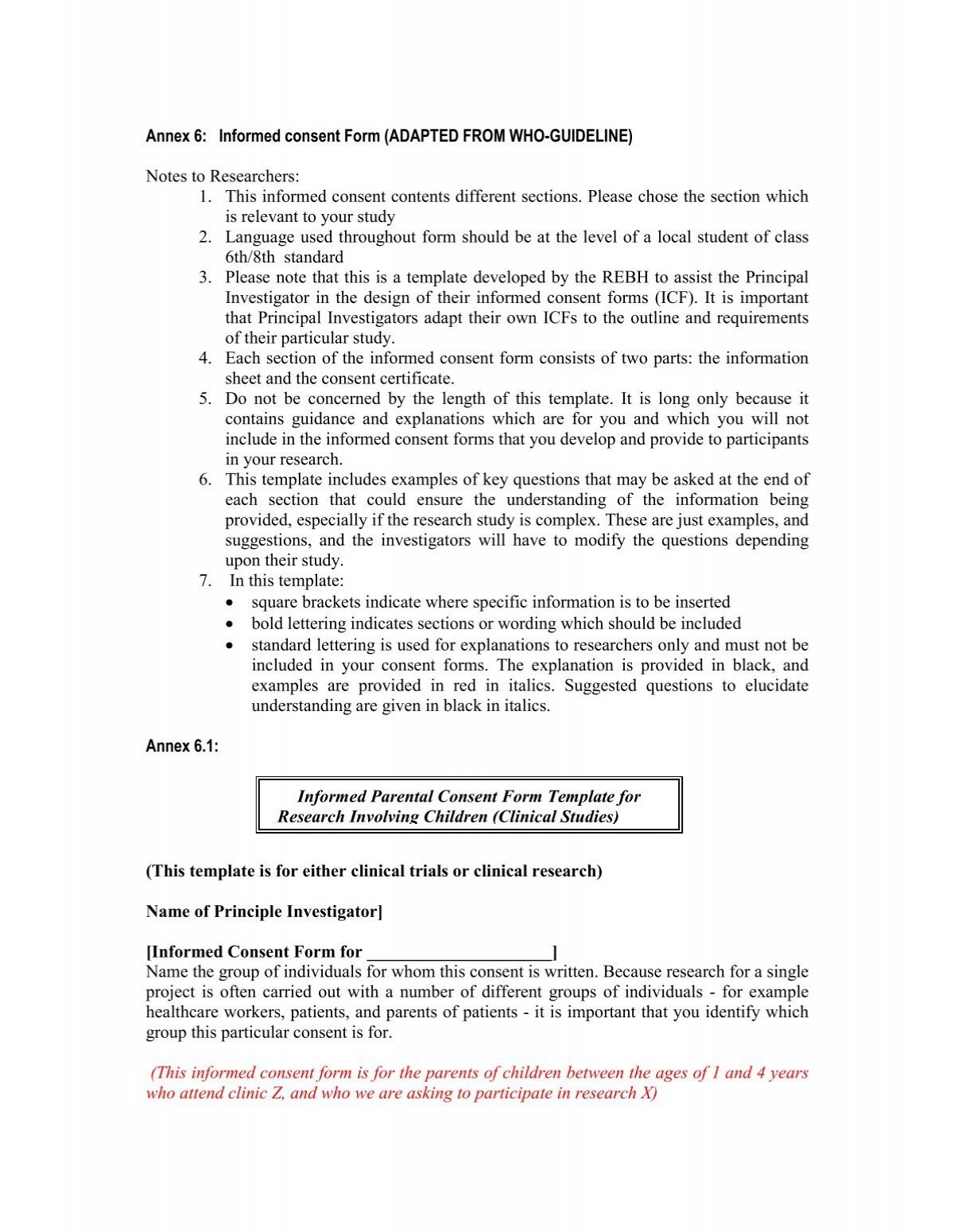 Informed Consent Form Template