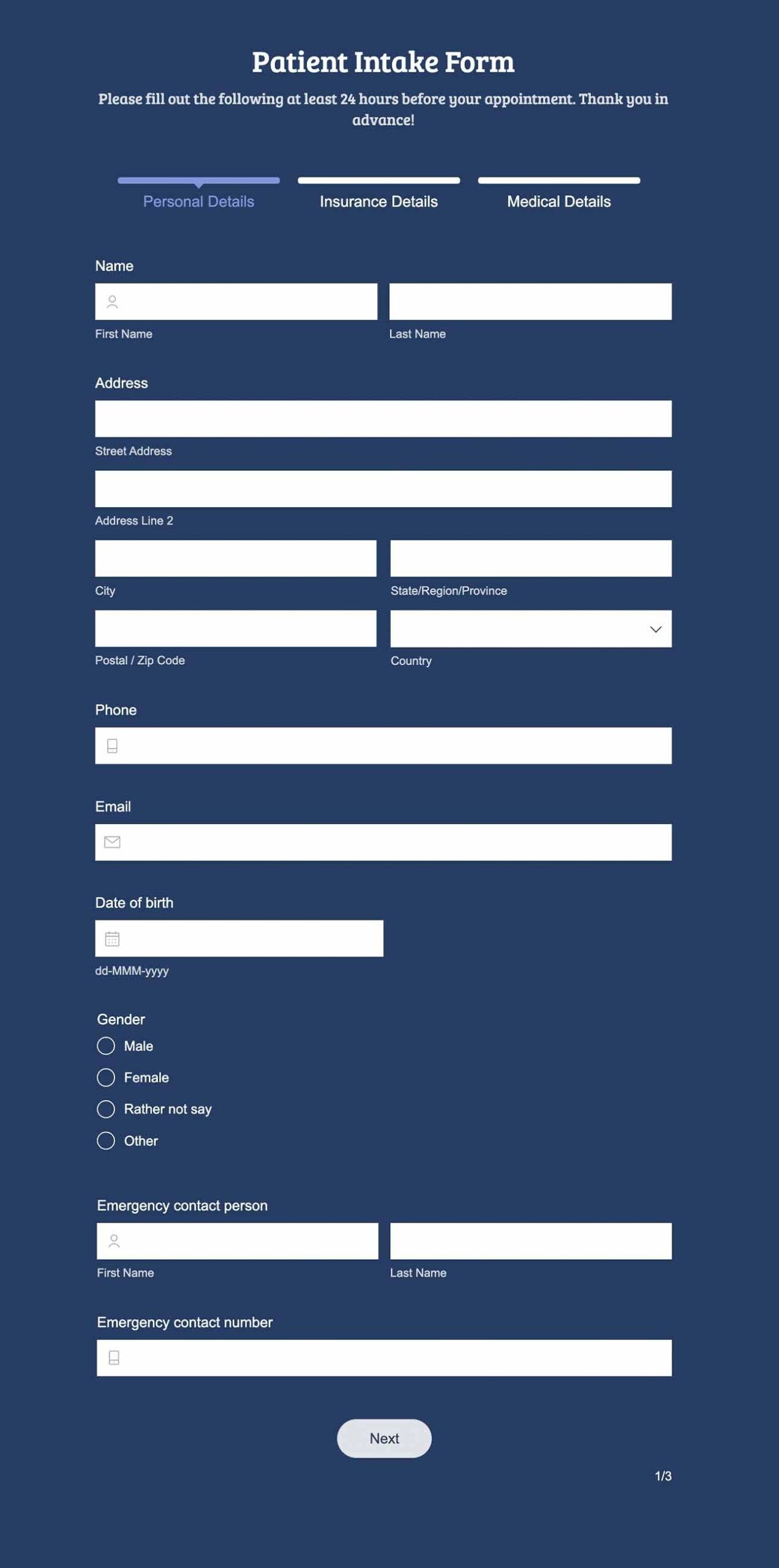 Intake Forms Template