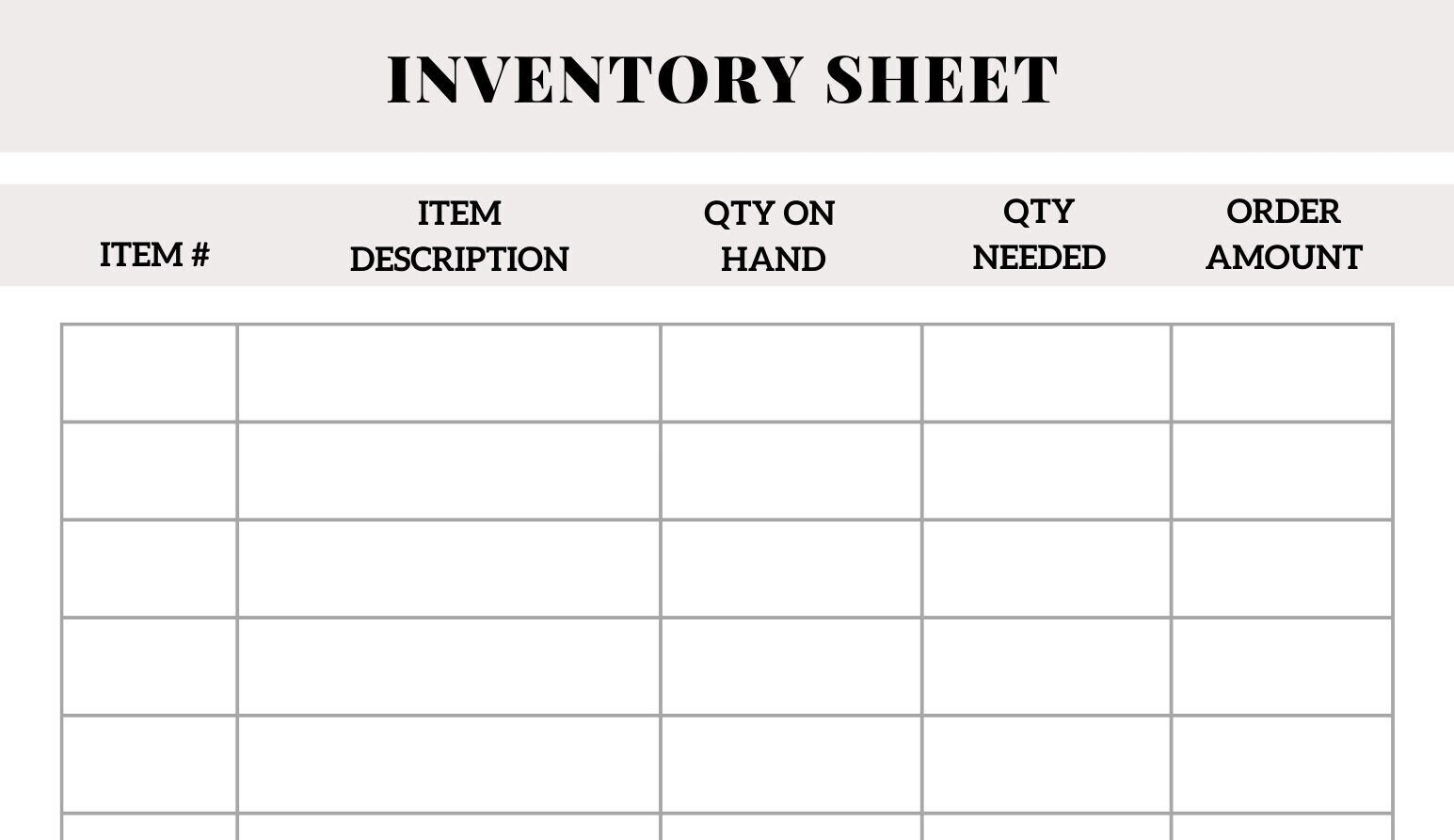 Inventory Management Form Inventory Sheet Small Business Organizer Inventory List Product Inventory Tracker Template PDF Inventory Page