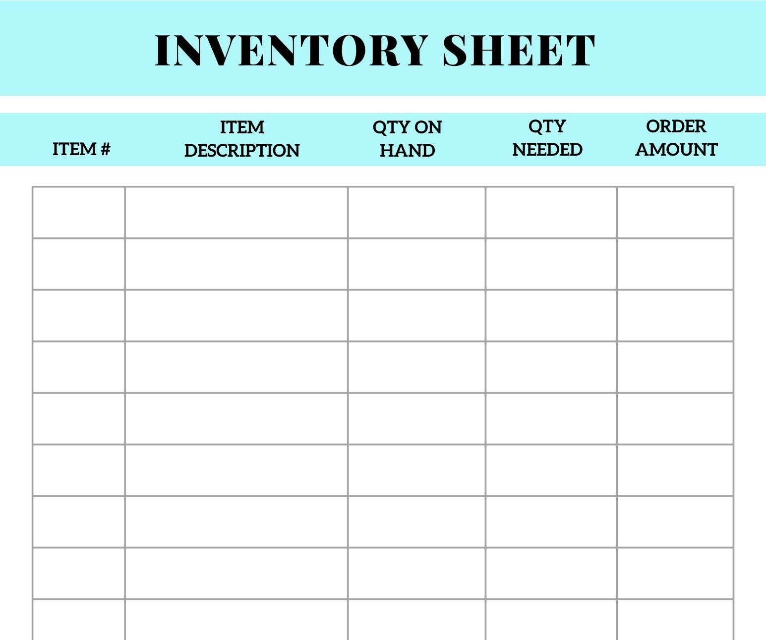 Inventory Management Form Stock Sheet Small Business Organizer Inventory List Product Inventory Tracker Template PDF Inventory Page