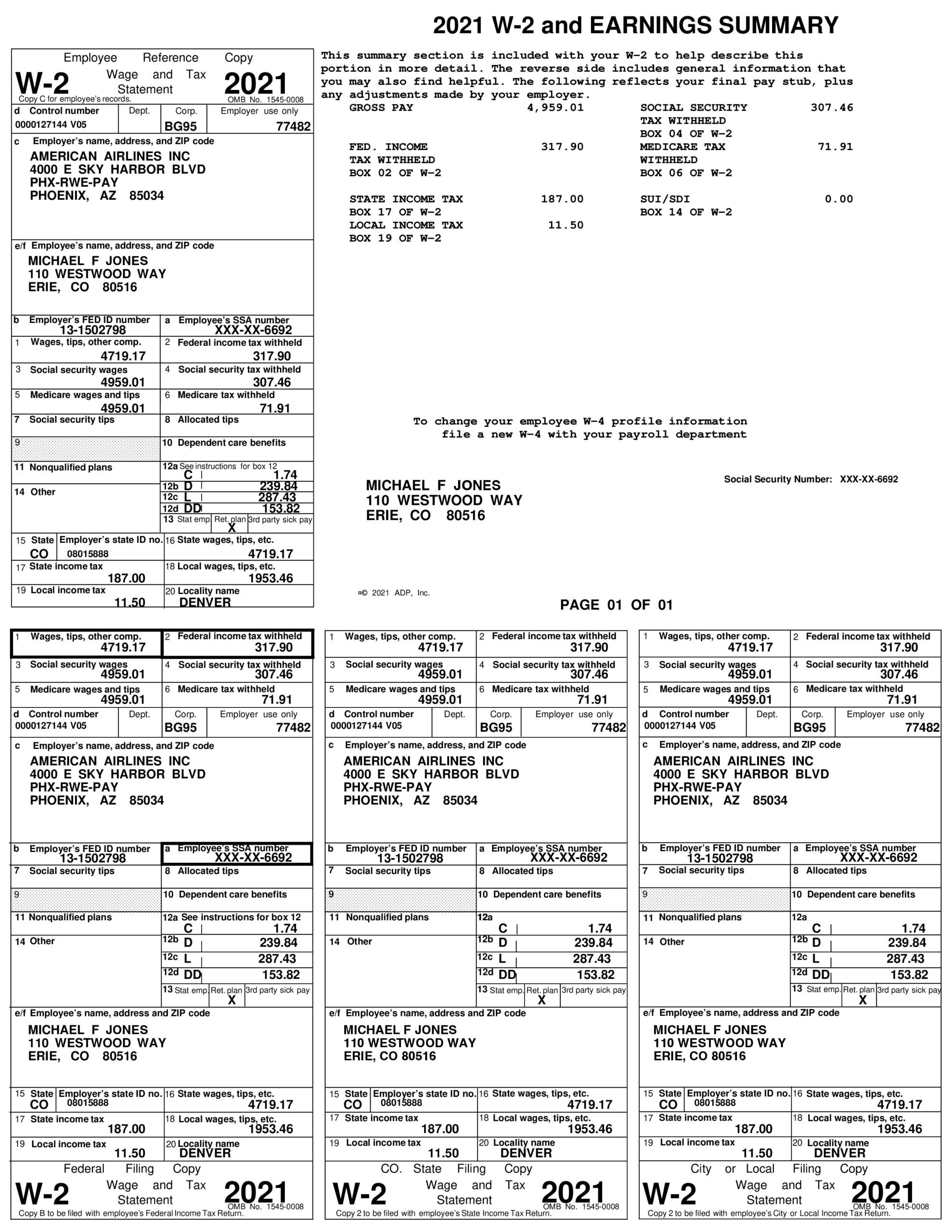W 2 Form Template