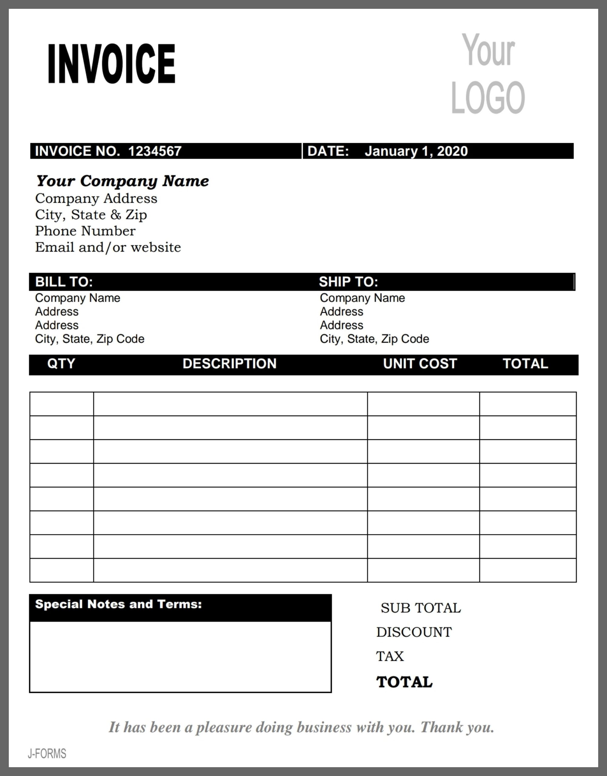 Invoice Forms Template