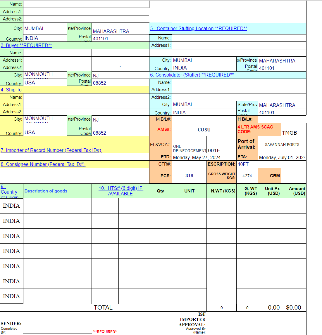 ISF Data Sheet Examples EasyISF