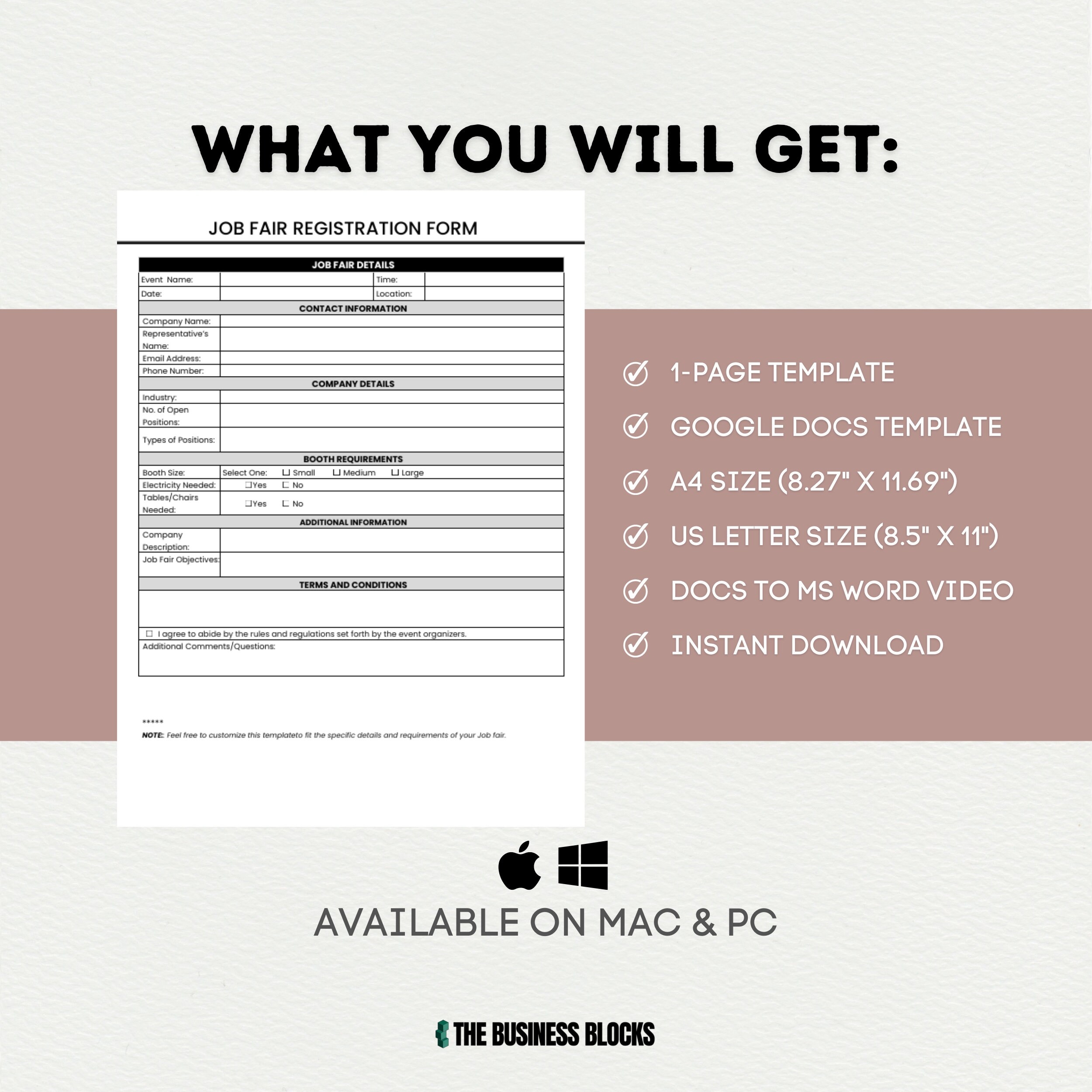 Job Fair Registration Form Template Job Fair Sign up Form Event Registration Form Job Seeker Details Capture Form Easy Job Fair Registration Etsy