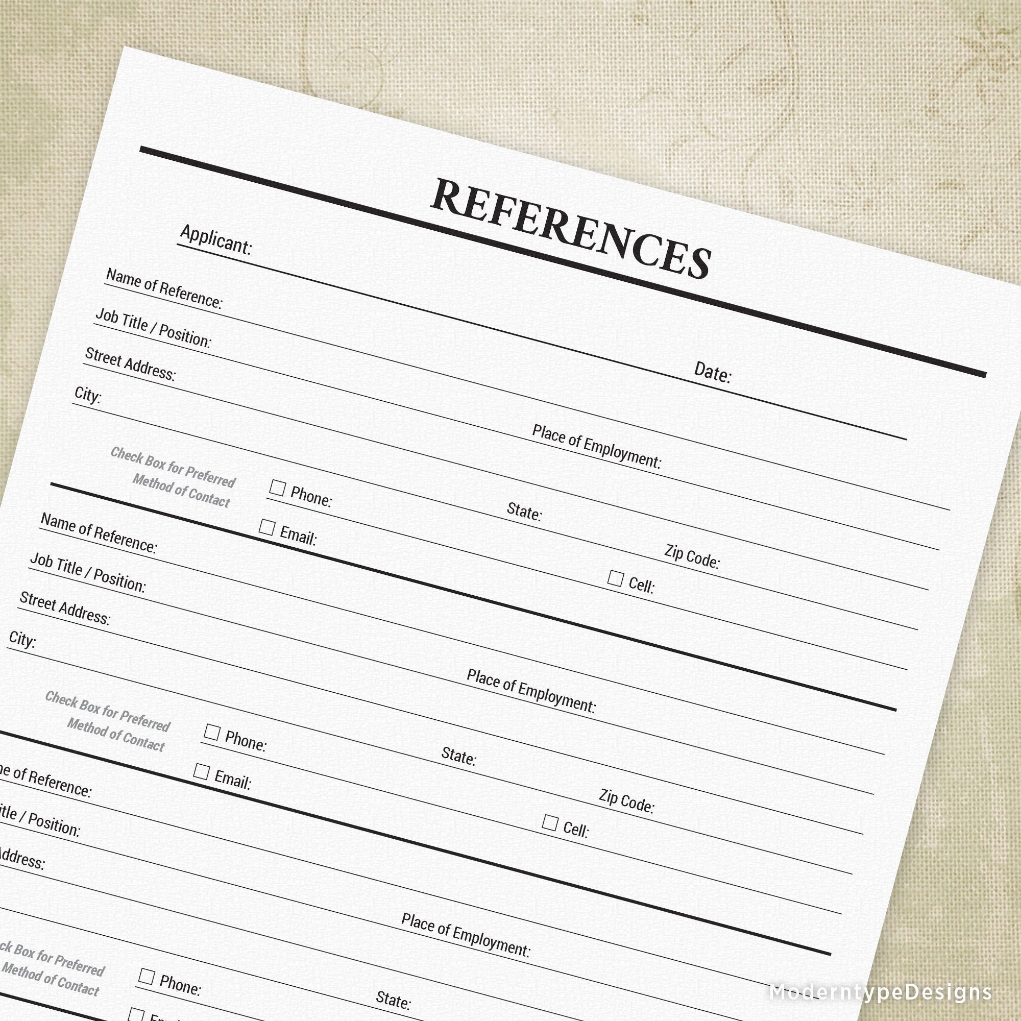 Job References Printable Employment Names Occupation Support Digital File Instant Download App004 Etsy