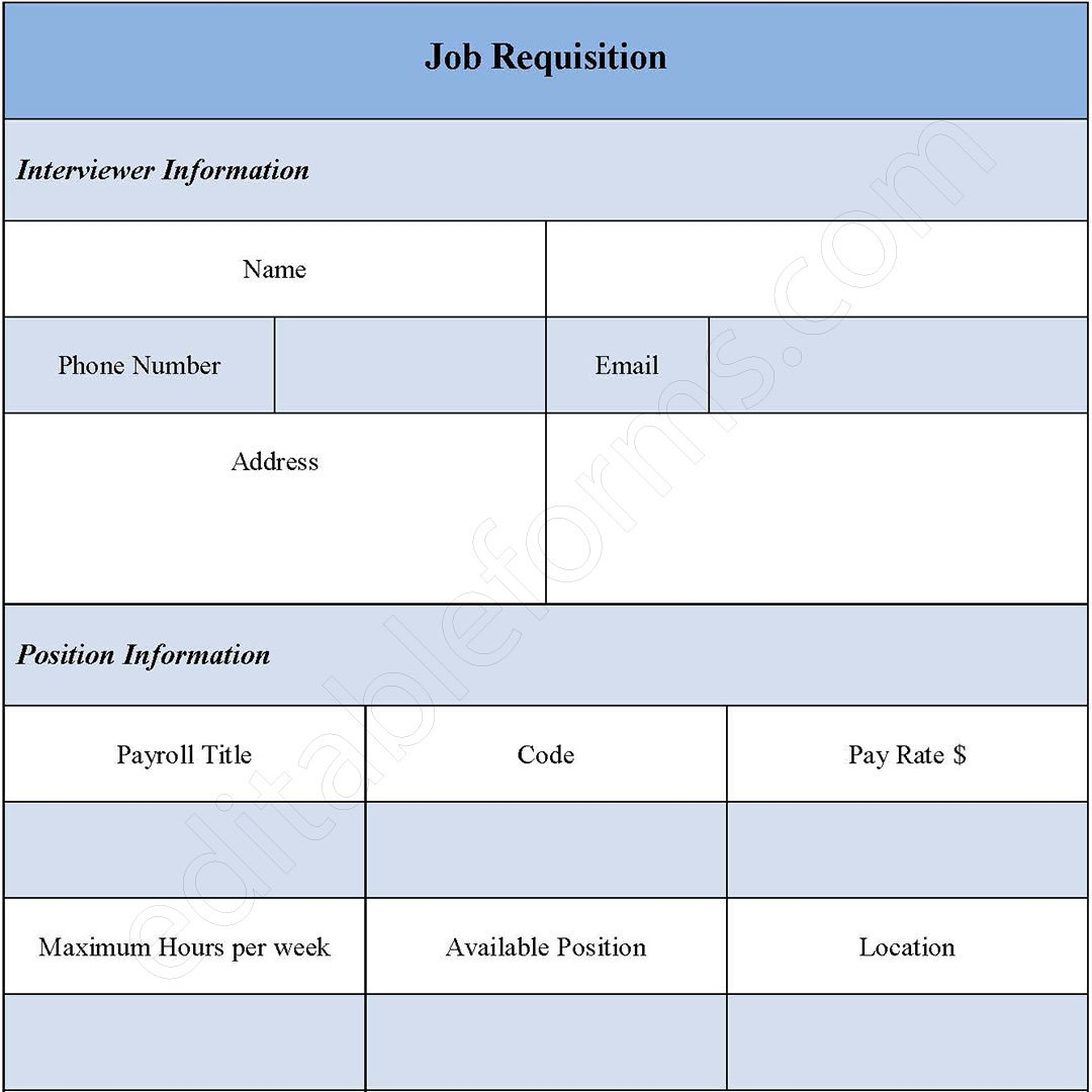 Job Requisition Form Template