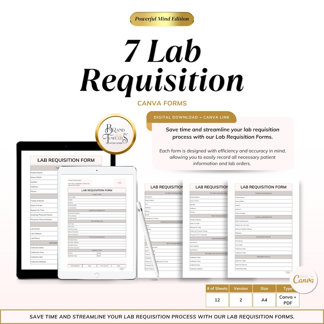 Lab Requisition Forms 7 Editable Canva Templates And Printable 