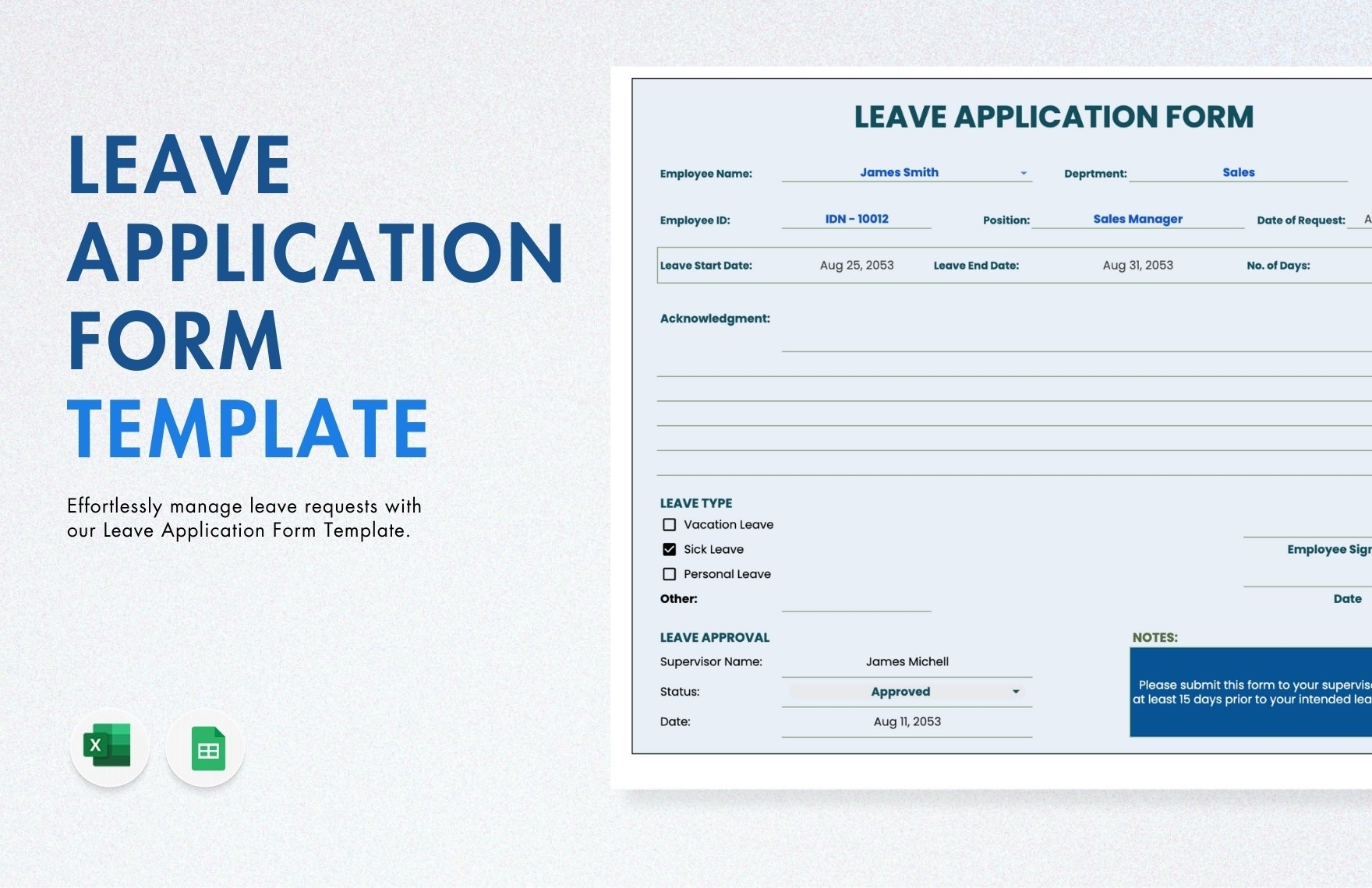 Leave Application Template In Word Download Template