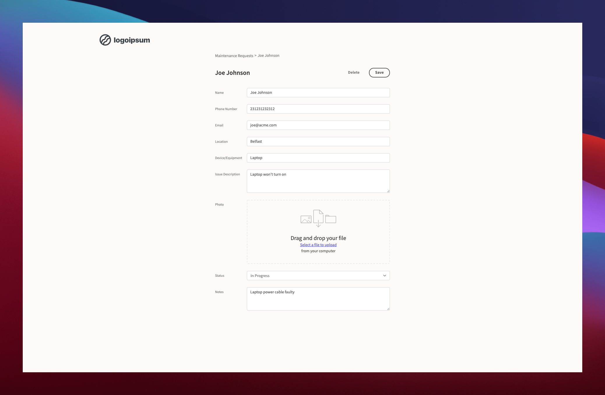 Maintenance Request Form Template Budibase Digital Forms