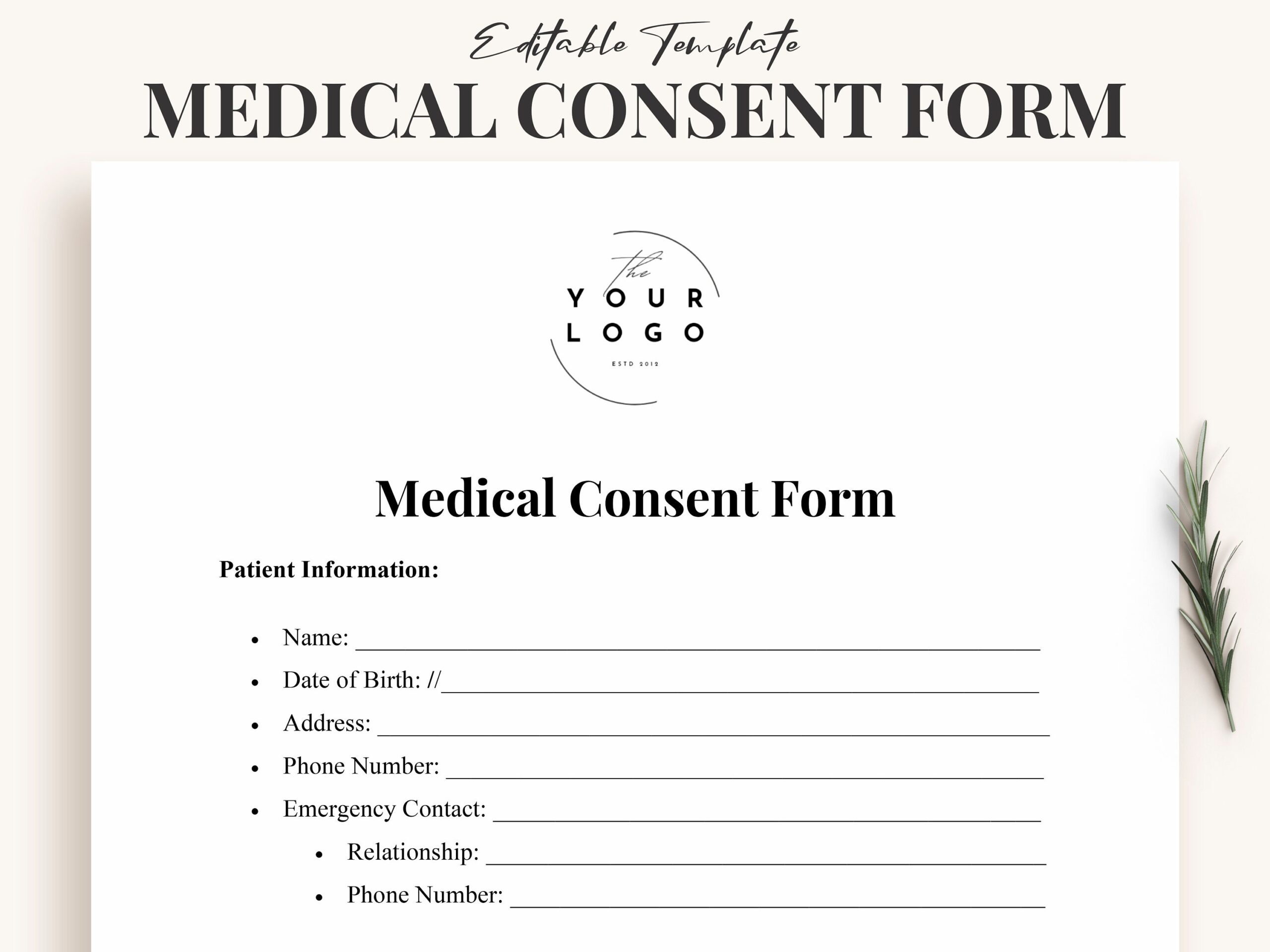 Medical Permission Form Template