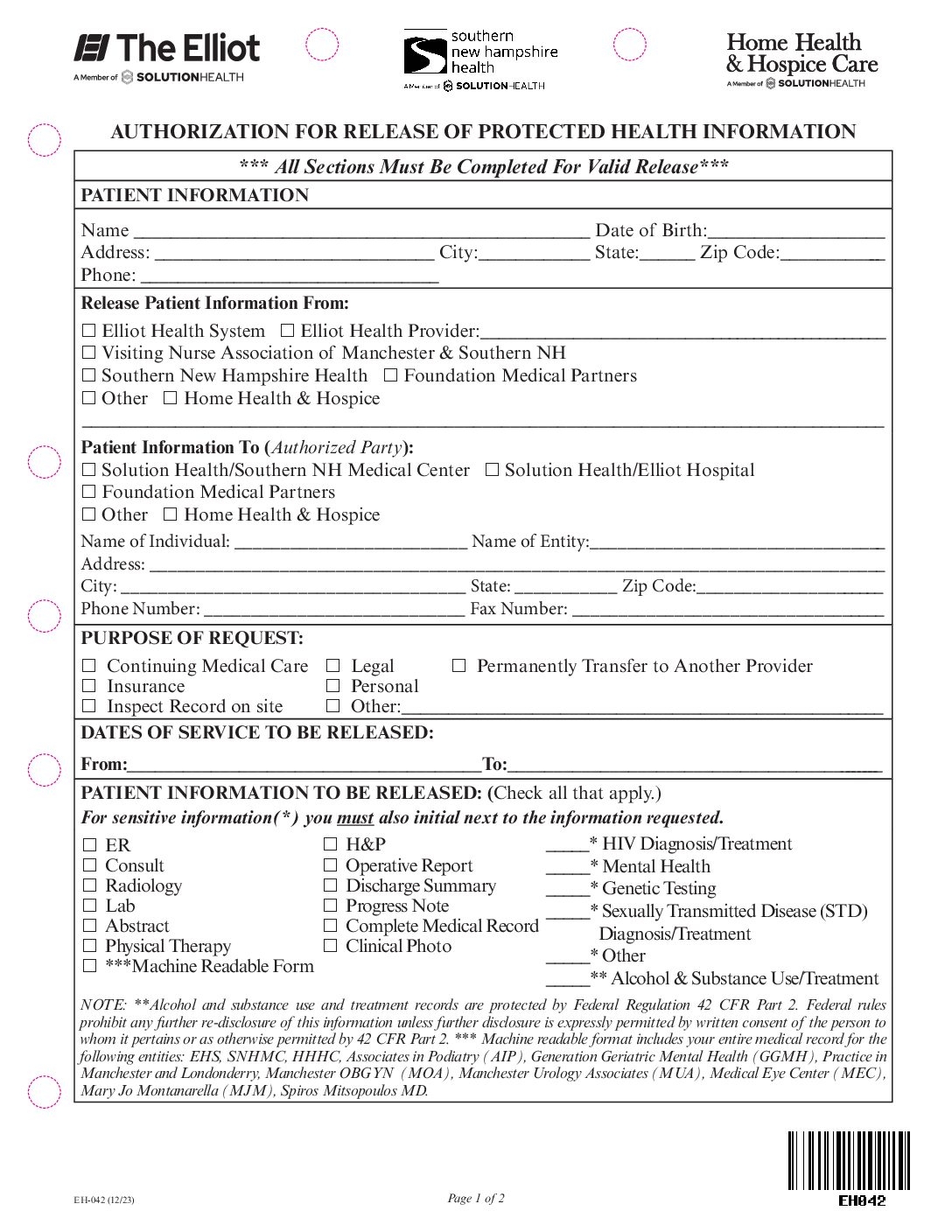 Medical Records Request Form Template