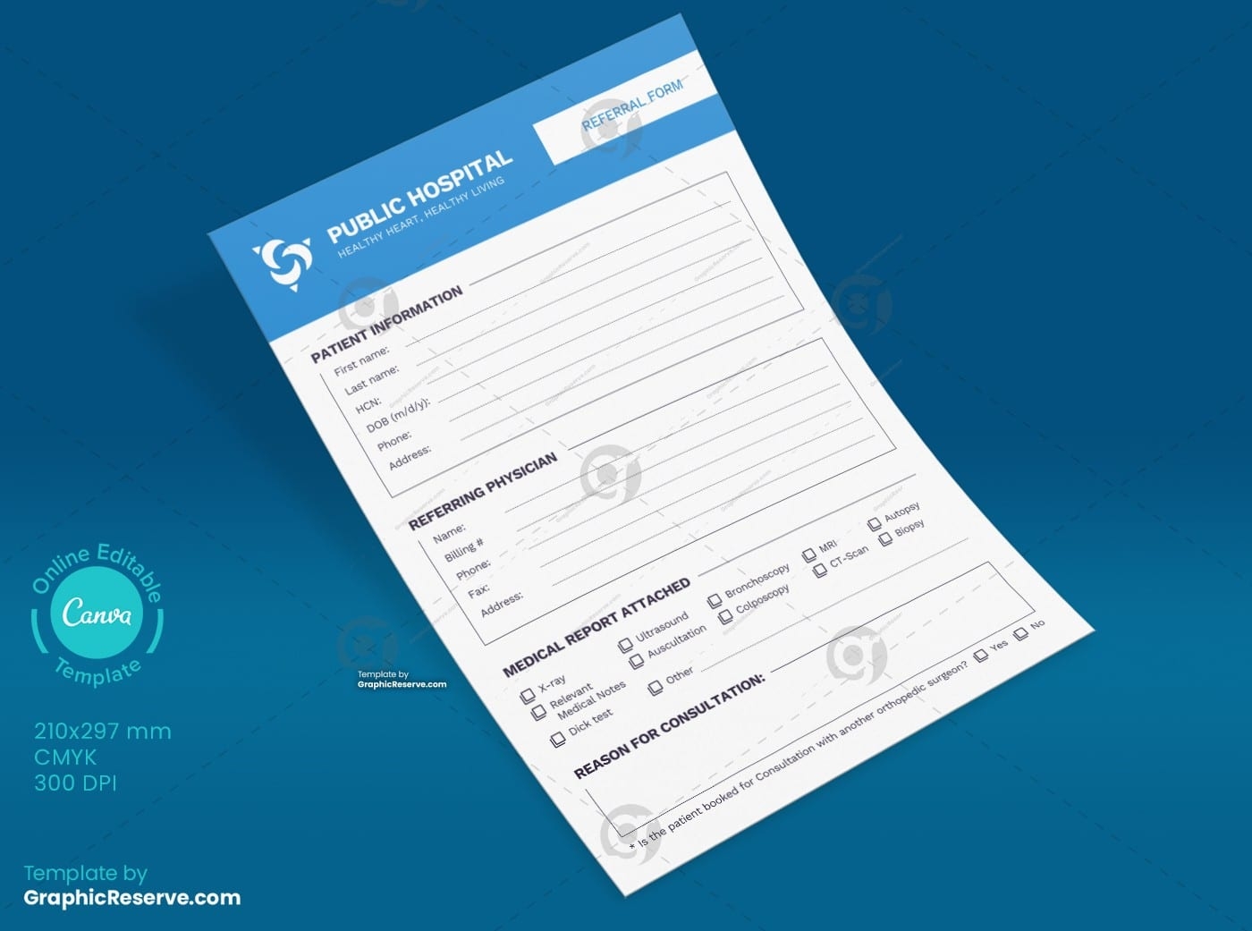 Medical Referral Form Canva Template