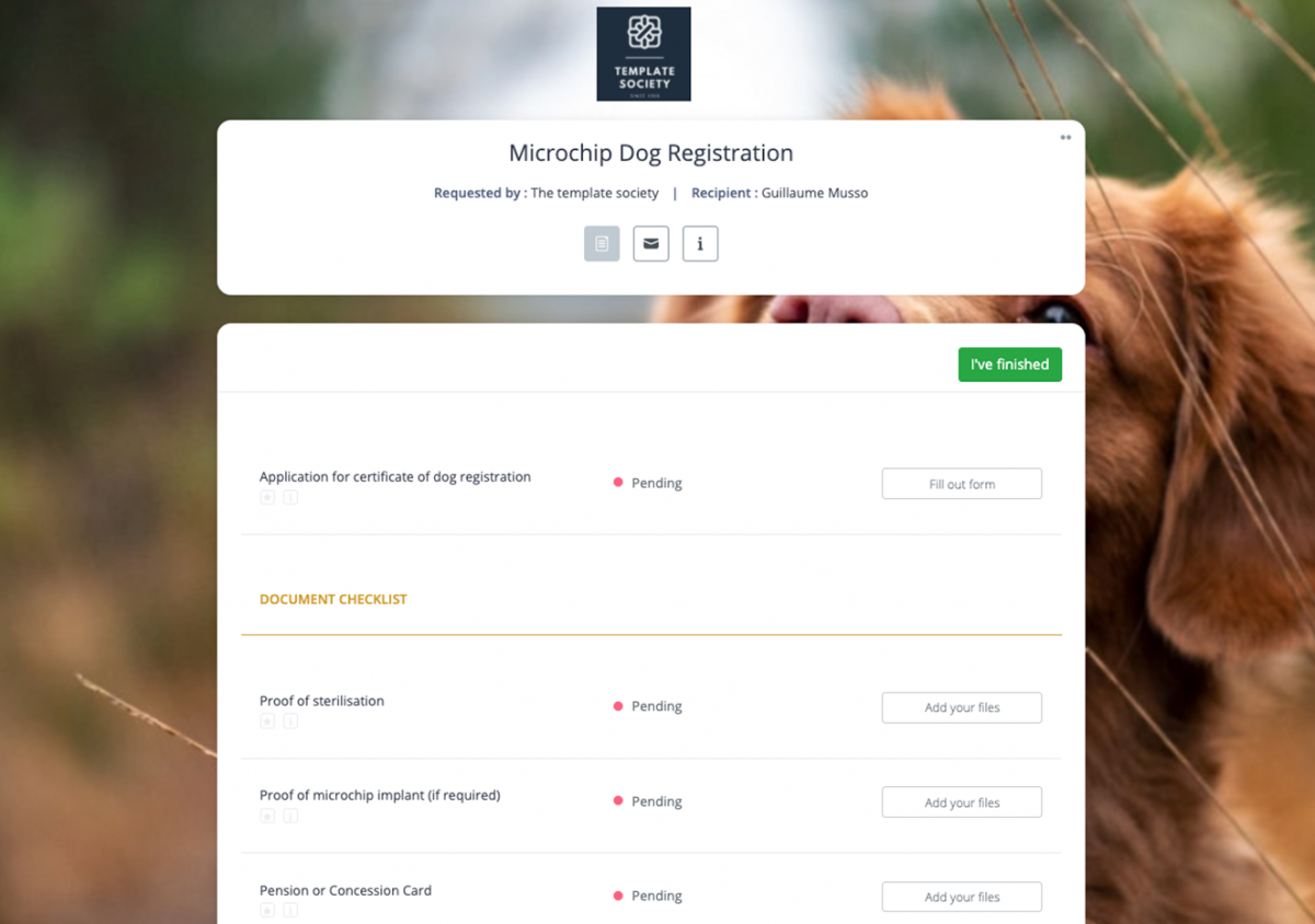 Pet Registration Form Template