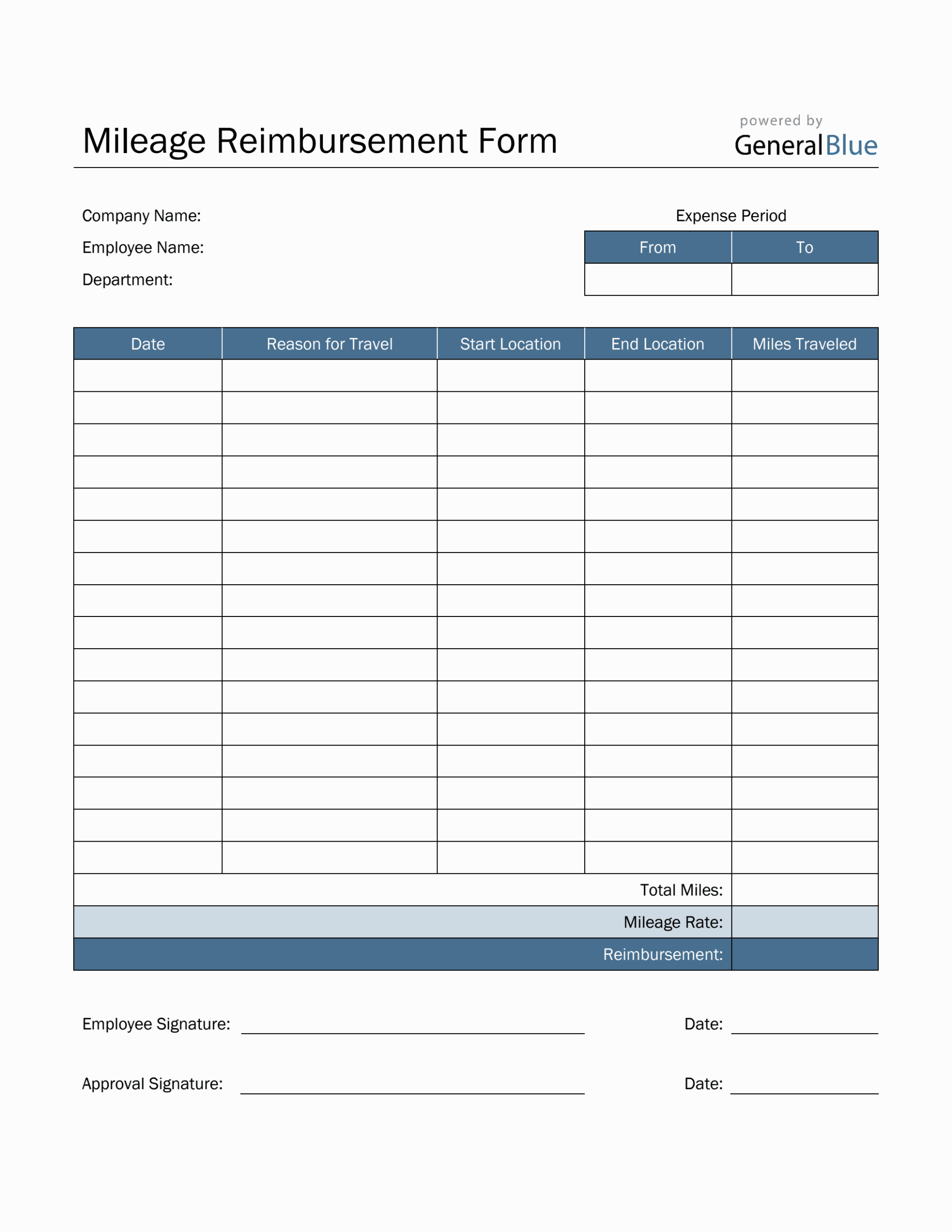 Mileage Reimbursement Form In Word Simple Worksheets Library