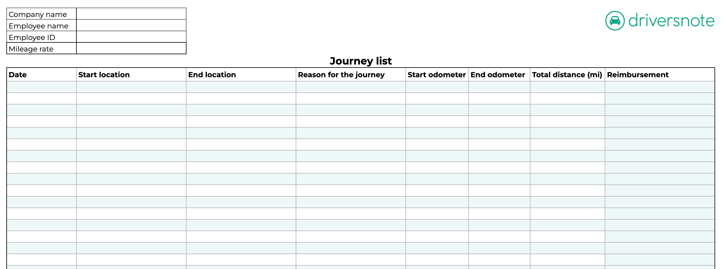 Reimbursement Request Form Template