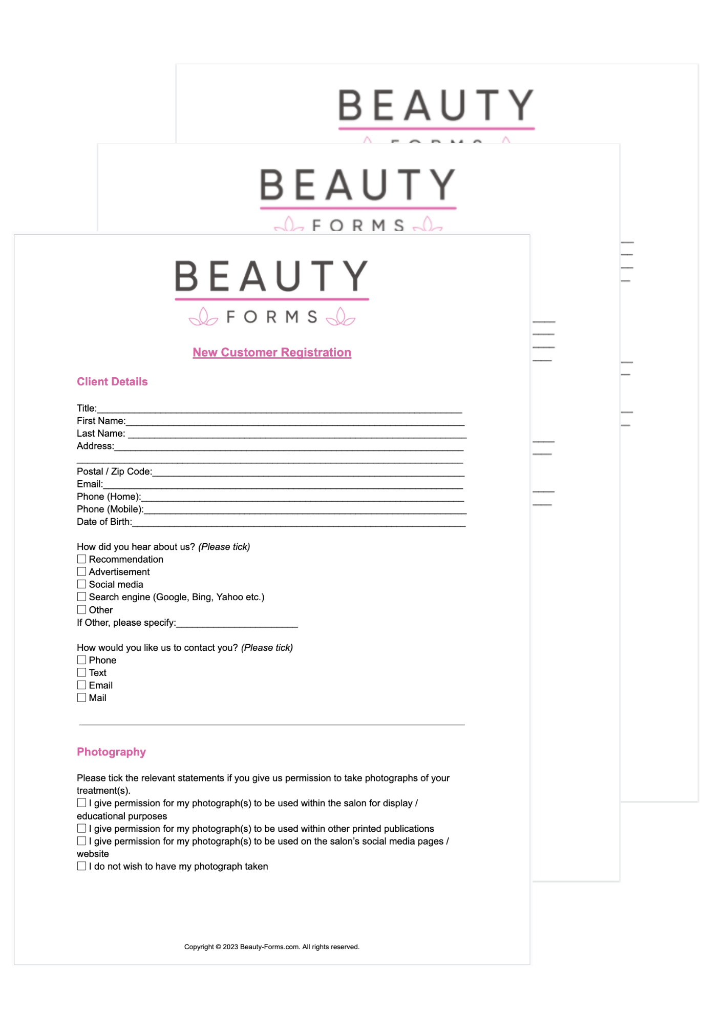 New Customer Form Template Pdf