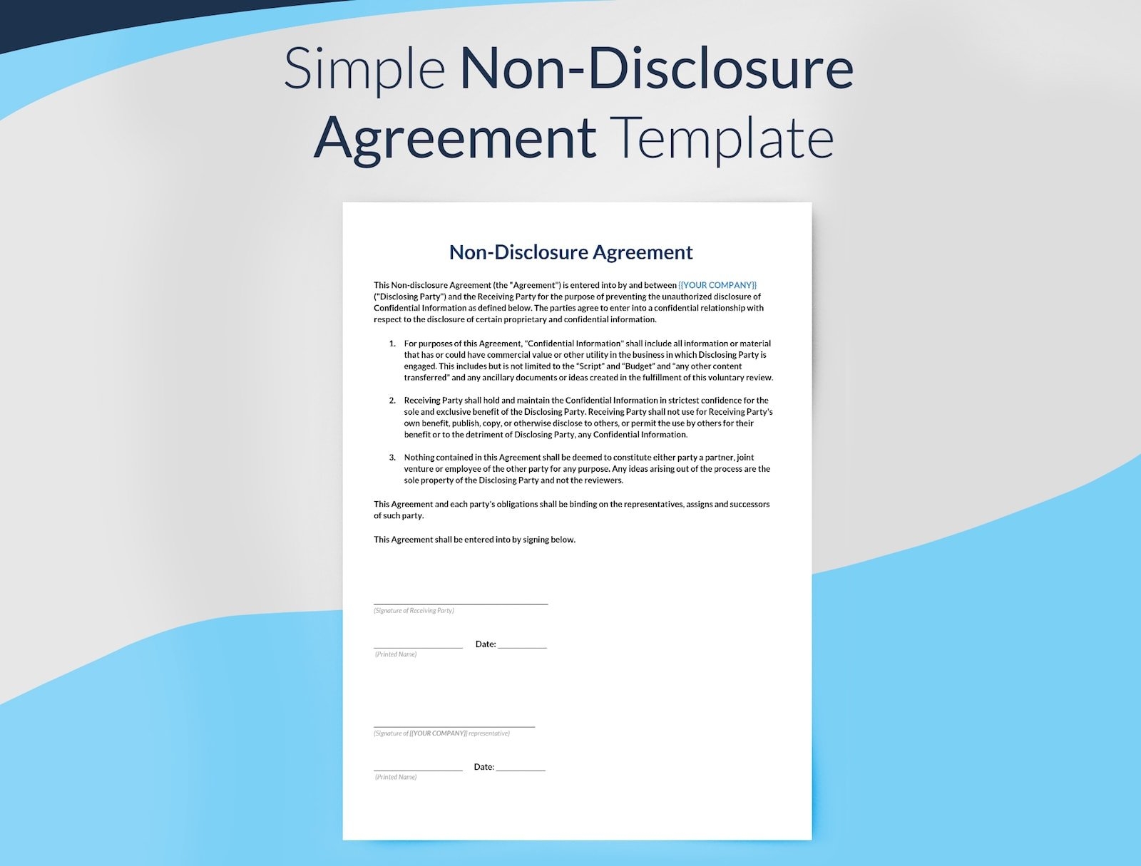 Non Disclosure Agreement Template SetHero