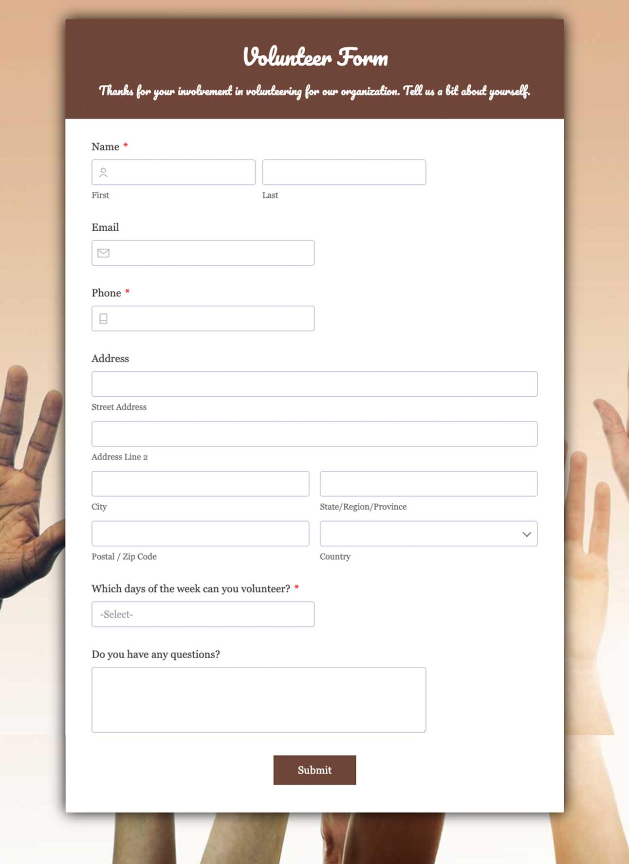 Non profit Form Templates Zoho Forms