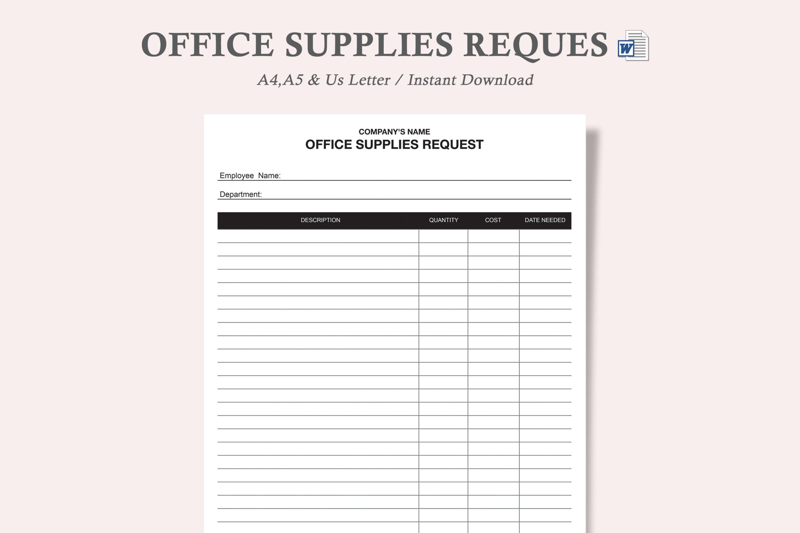 Office Supply Request Form office Supply Inventory List template 