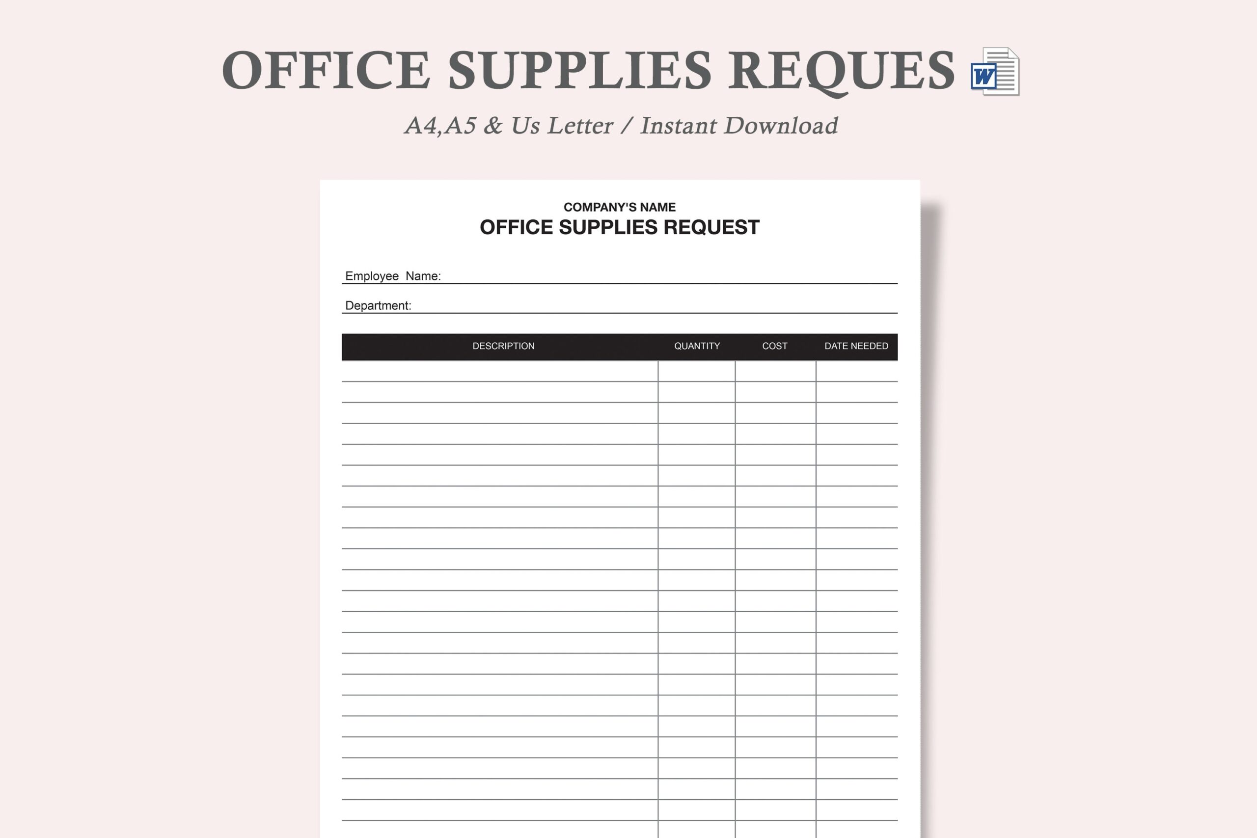 Office Supply Request Form office Supply Inventory List template 