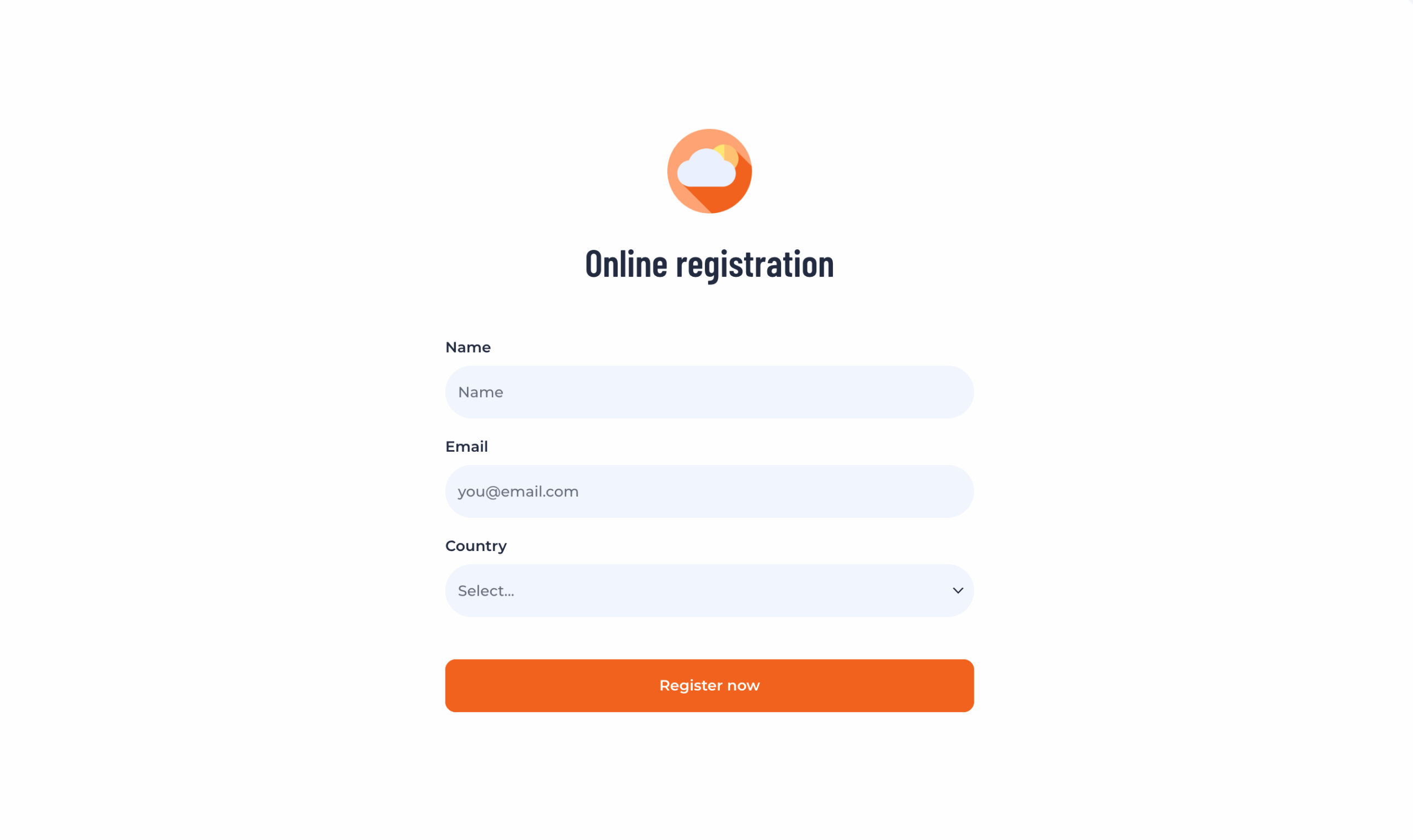 Online Registration Form Form Template