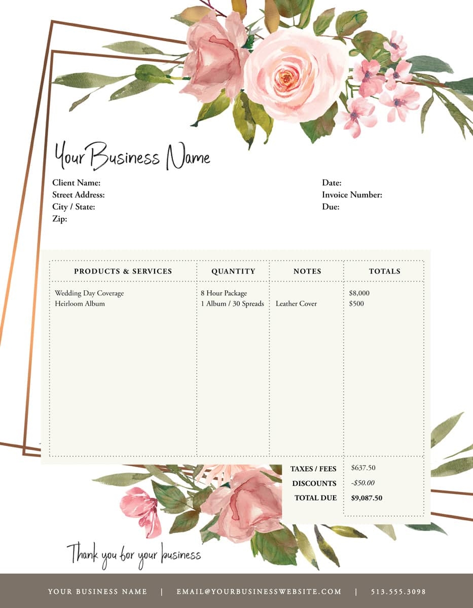 Order Form Geometric Floral