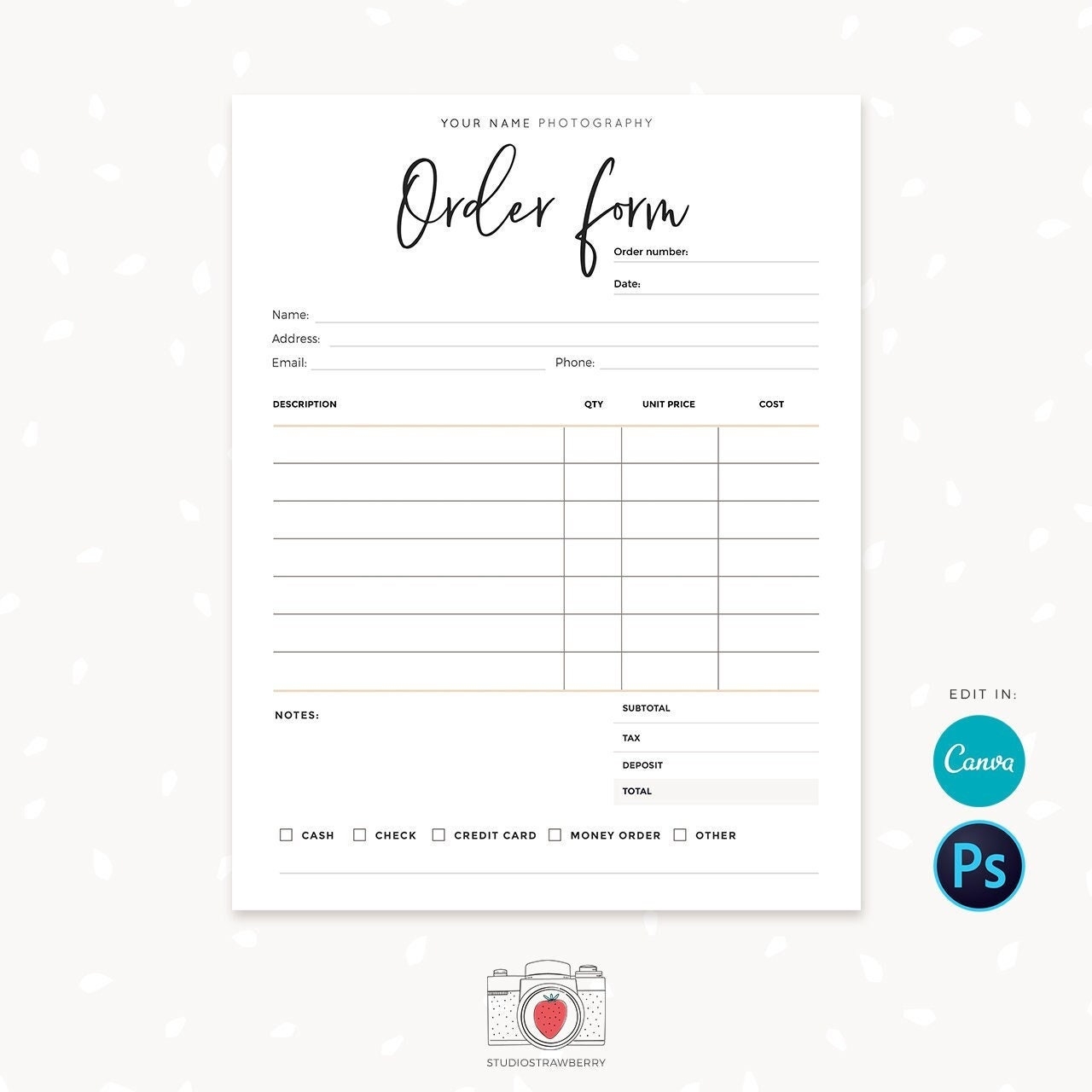 Cute Order Form Template Free