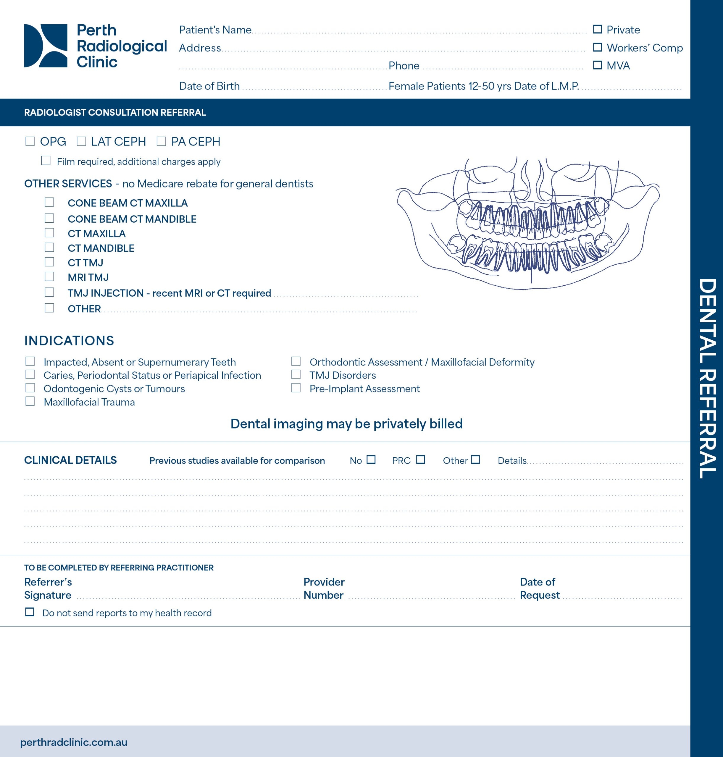 Order Referral Pads Paper Perth Radiological Clinic