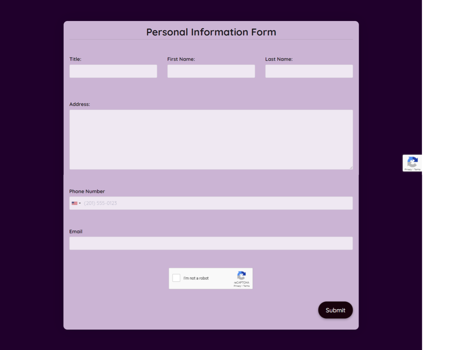 Personal Information Form Template Formplus