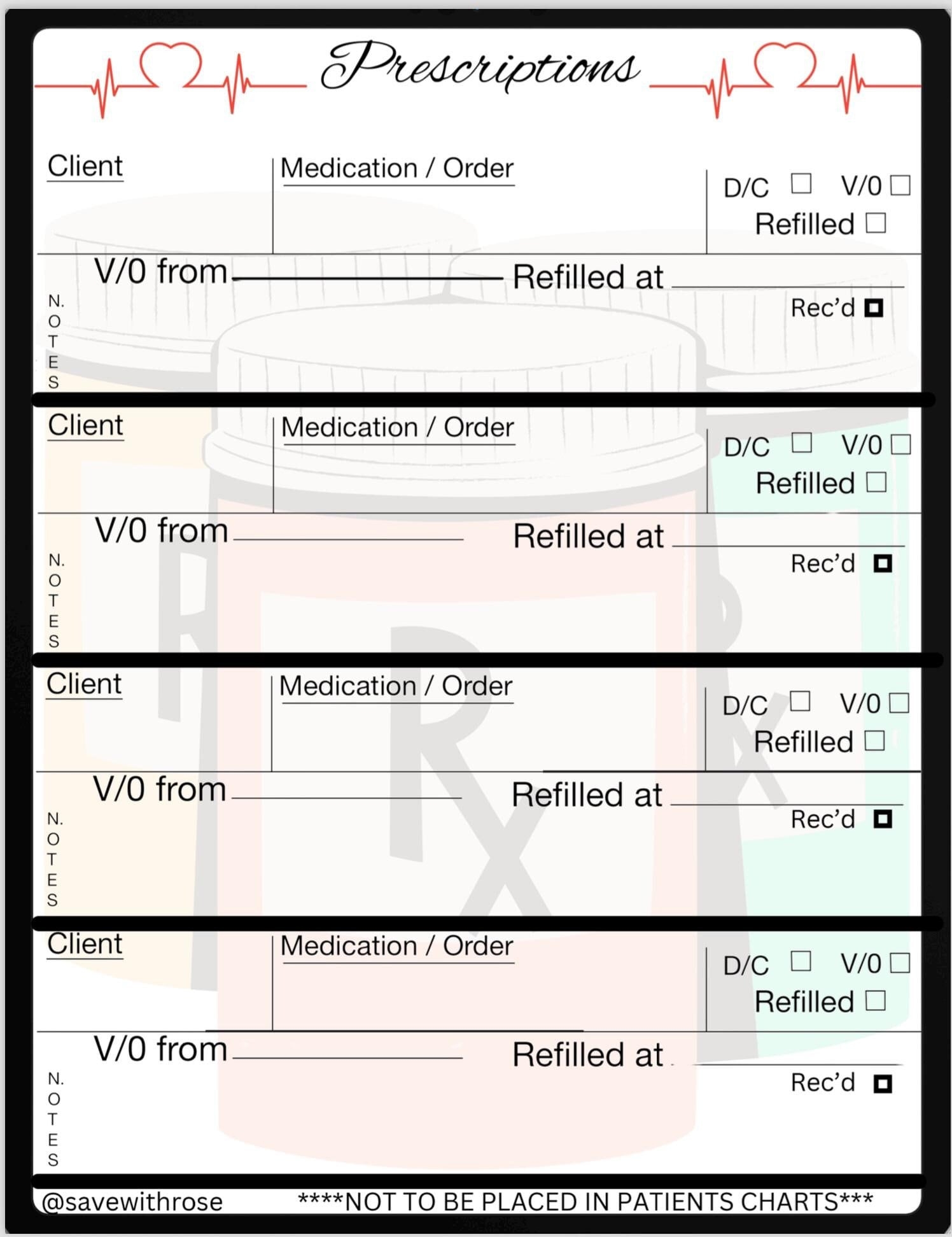 Prescription Refill Request Form Template