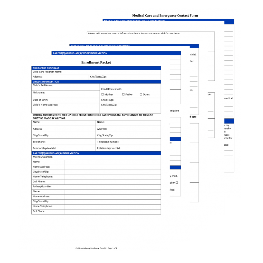Free Enrollment Form Template