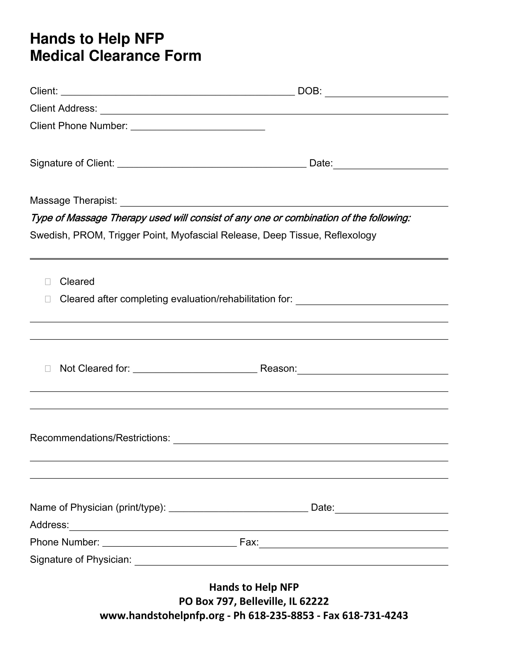Printable Dental Clearance Form Printable Party Favors