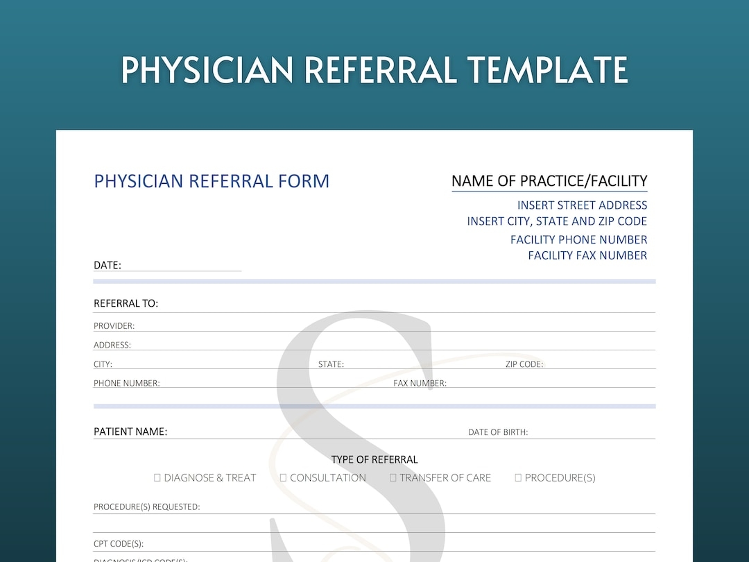 Printable Doctor Referral Form Digital Download Physician Referral Form Template Patient Referral Specialist Referral Doctor Referral Form Etsy UK