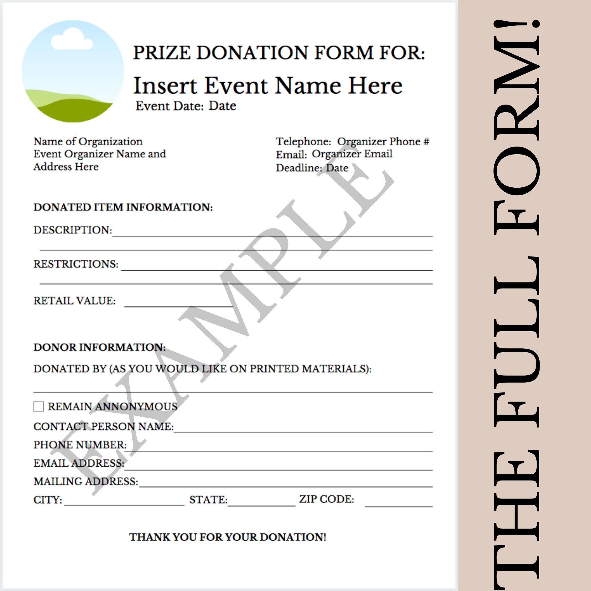 Printable Downloadable Silent Auction Donation Request Form CANVA Template Collect More Donated Items Than Ever Etsy Canada