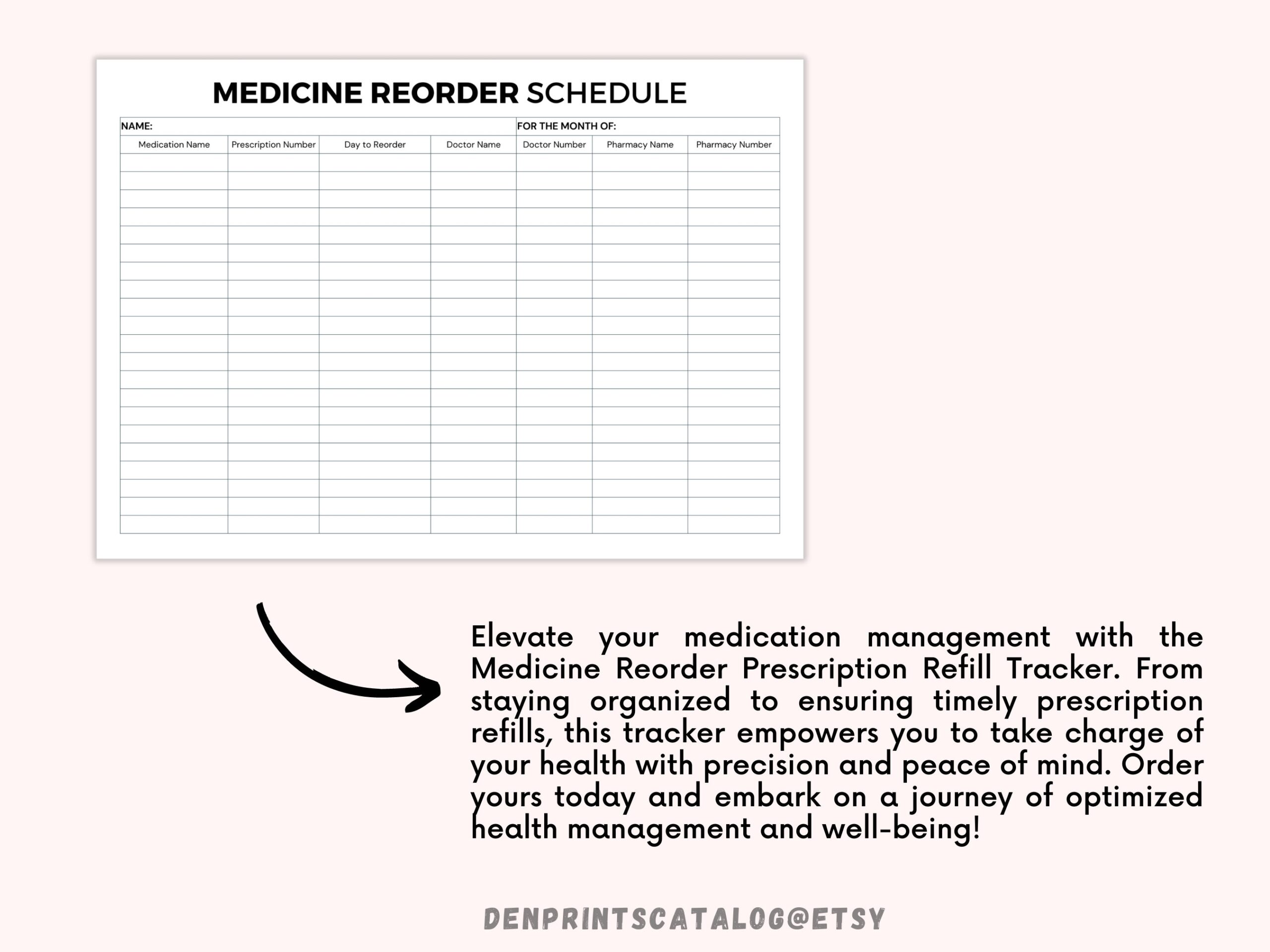 Printable Medicine Reorder Prescription Refill Tracker Print And Write PDF Digital Nurse Sheet Caregiver Forms Medication Tracker Etsy Australia