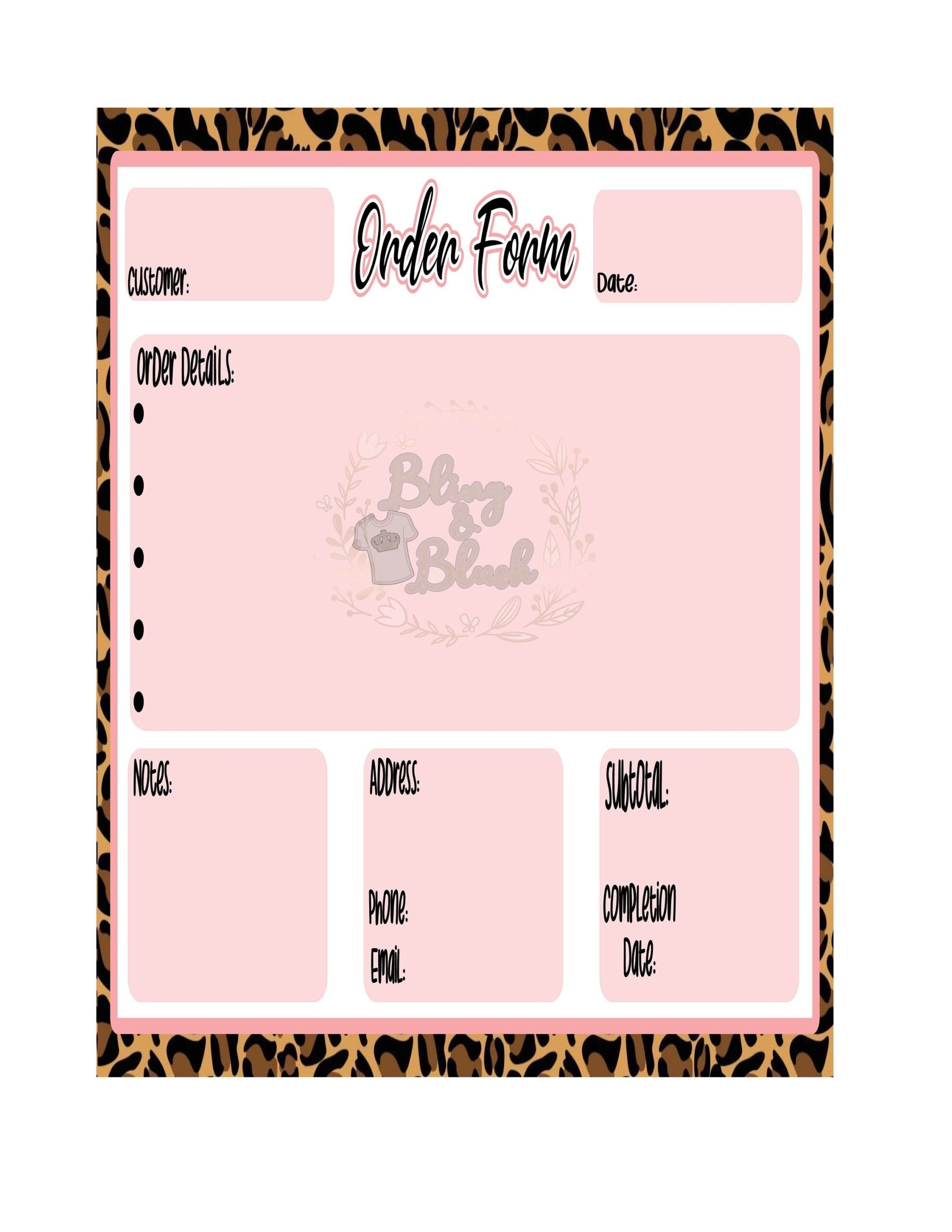 Printable Order Form Order Form Cute Order Form Simple Order Form Custom Order Form Generic Order Form General Order Form Invoice Etsy