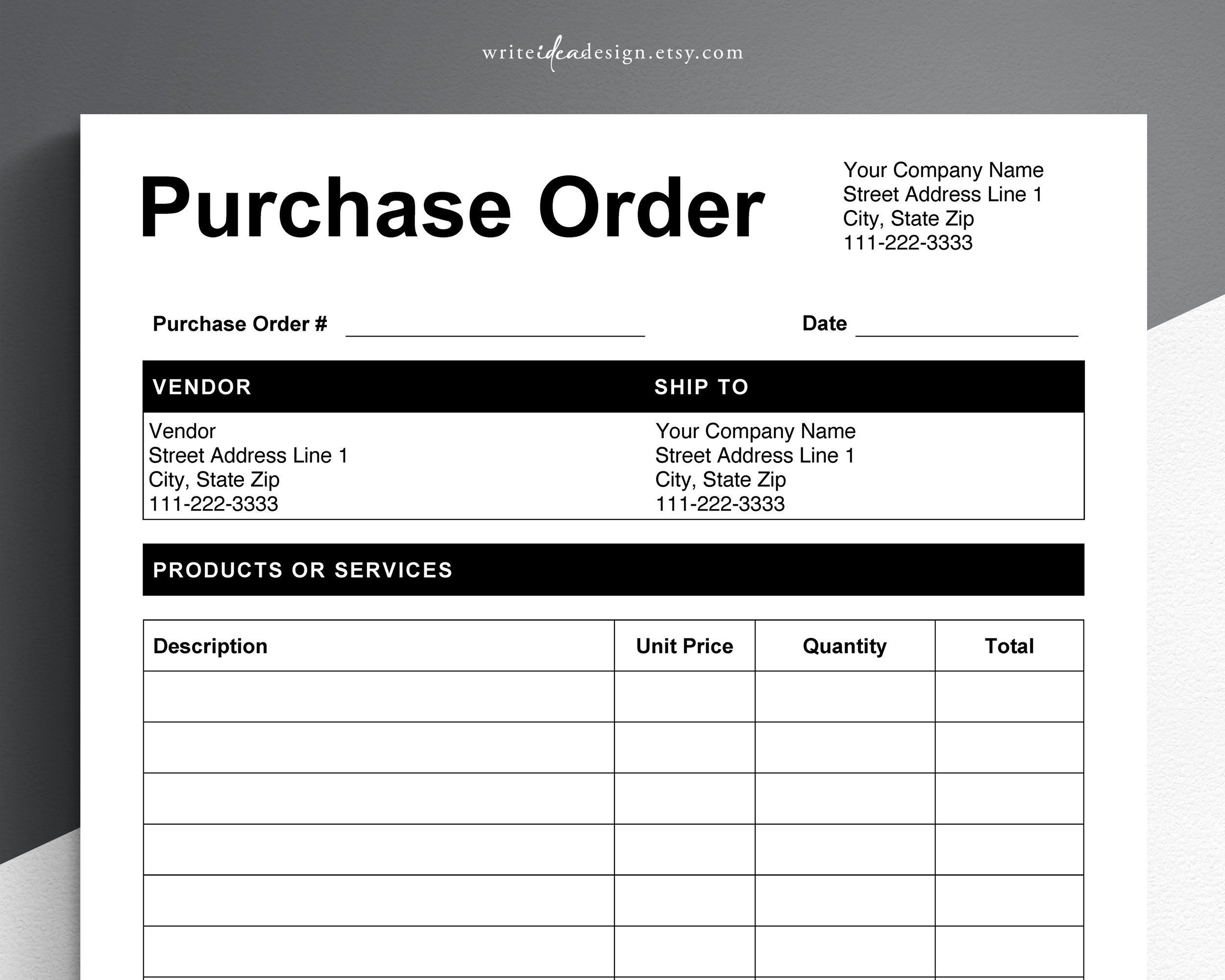 Purchase Order Template Pdf google Docs microsoft Word Purchase 