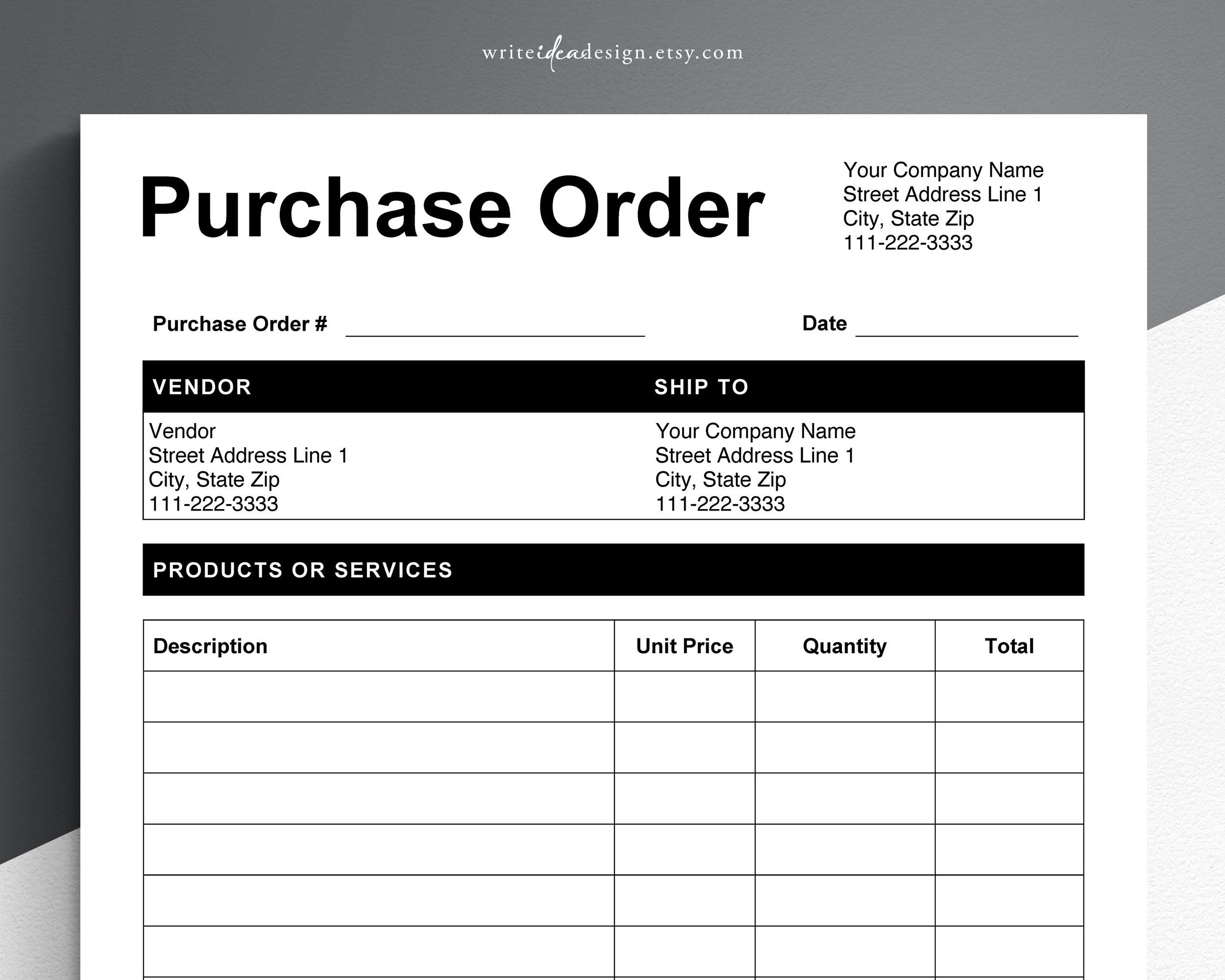 Purchase Order Template Pdf google Docs microsoft Word Purchase 