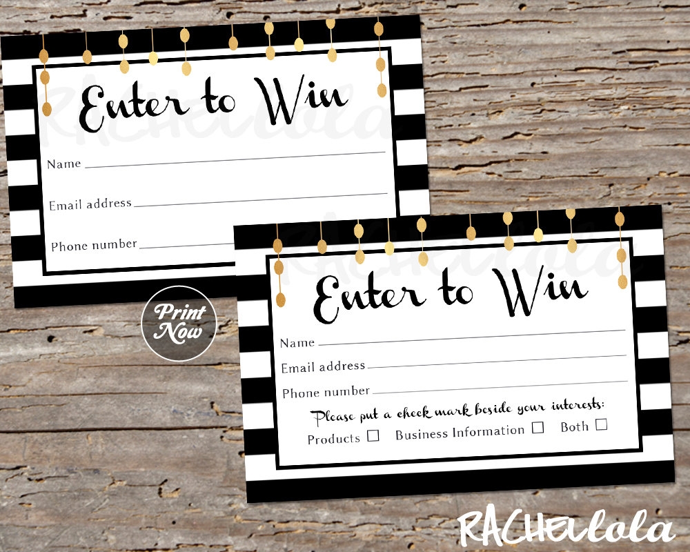 Entry Form Templates For A Raffle