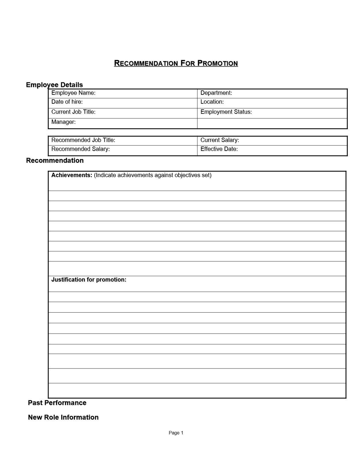 Recommendation For Promotion Policy HR Best Practices