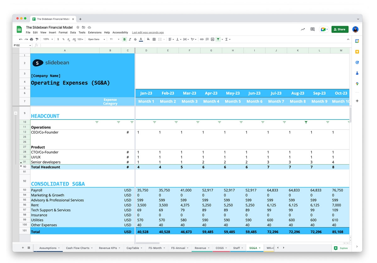 Pro Forma Template For Startup