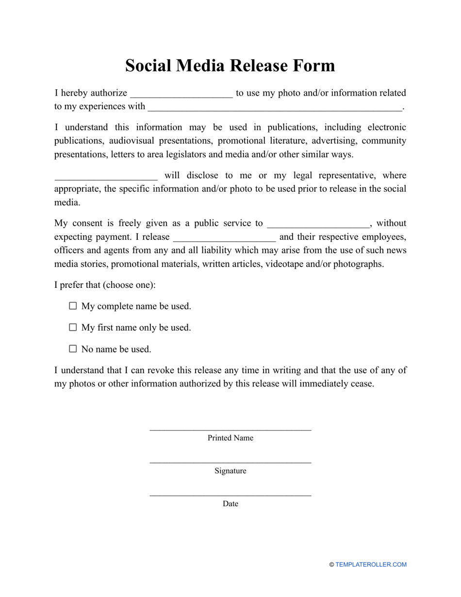 Information Release Form Template