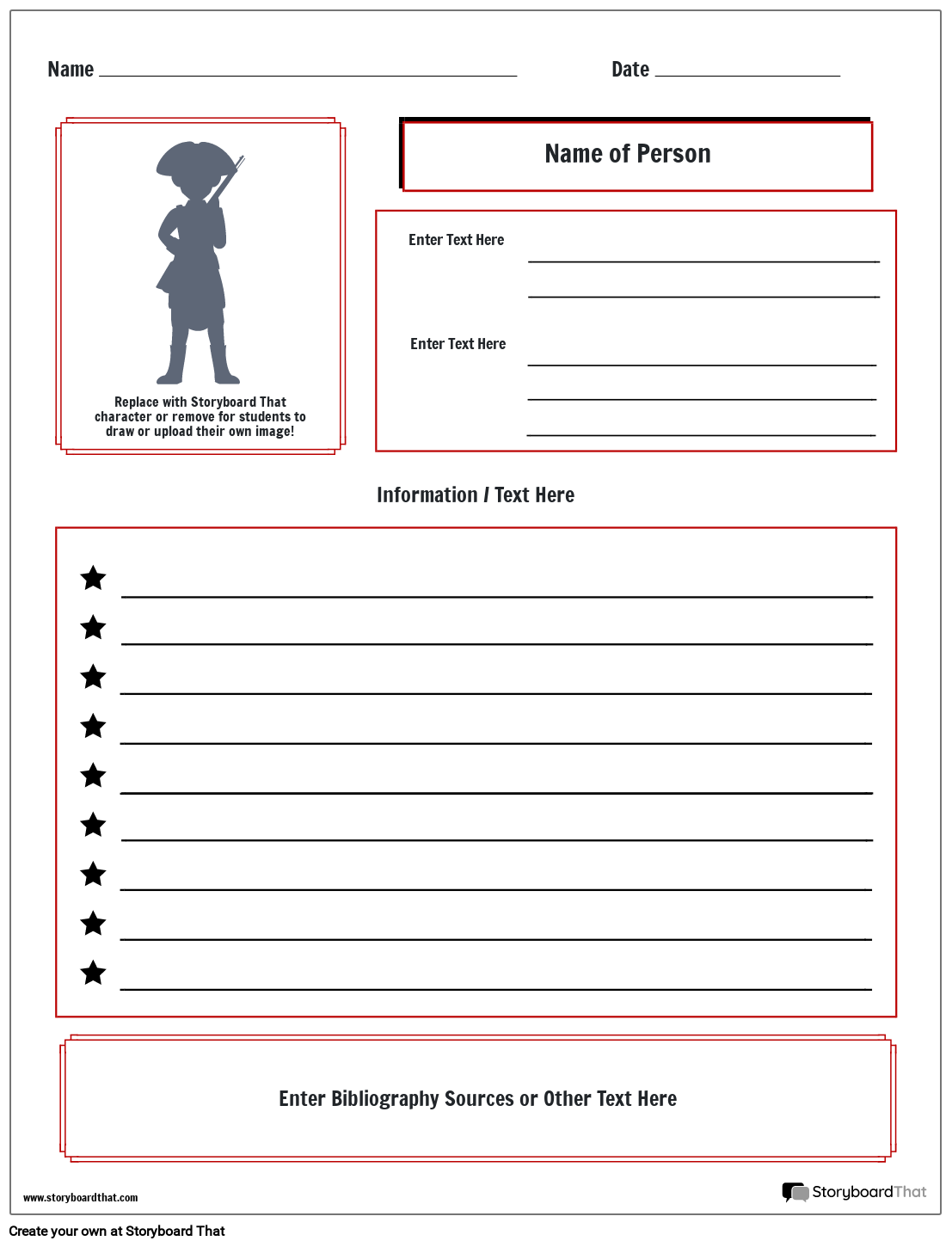Storyboard That Biography Worksheet Templates