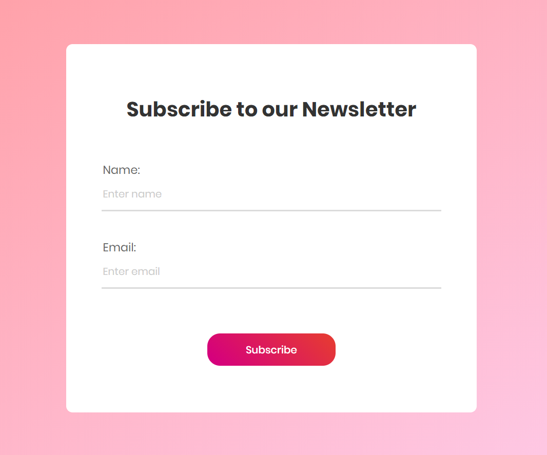Subscribe Form Template 1 User Experience Design U0026 Technology