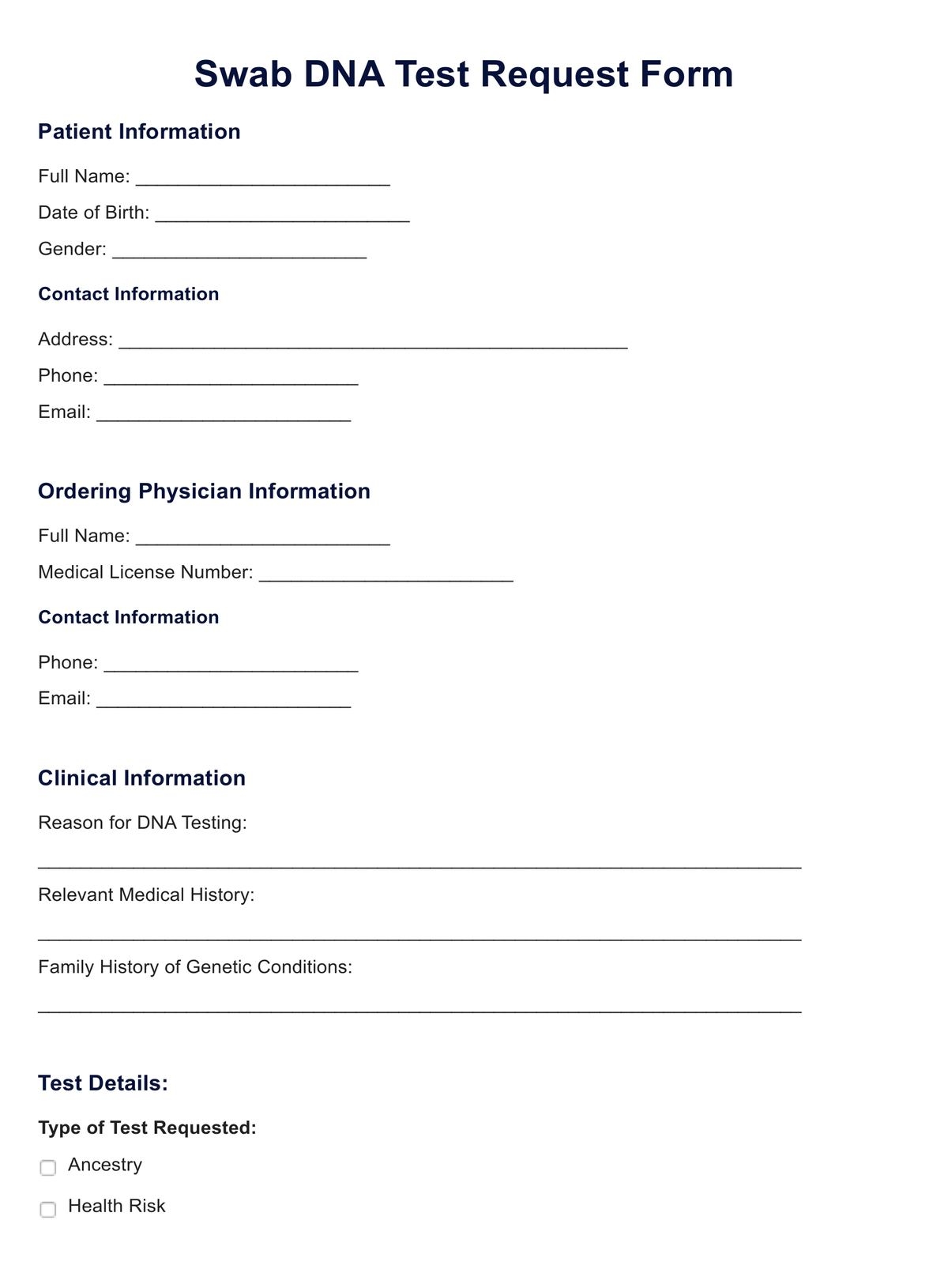 Swab DNA Test U0026 Example Free PDF Download