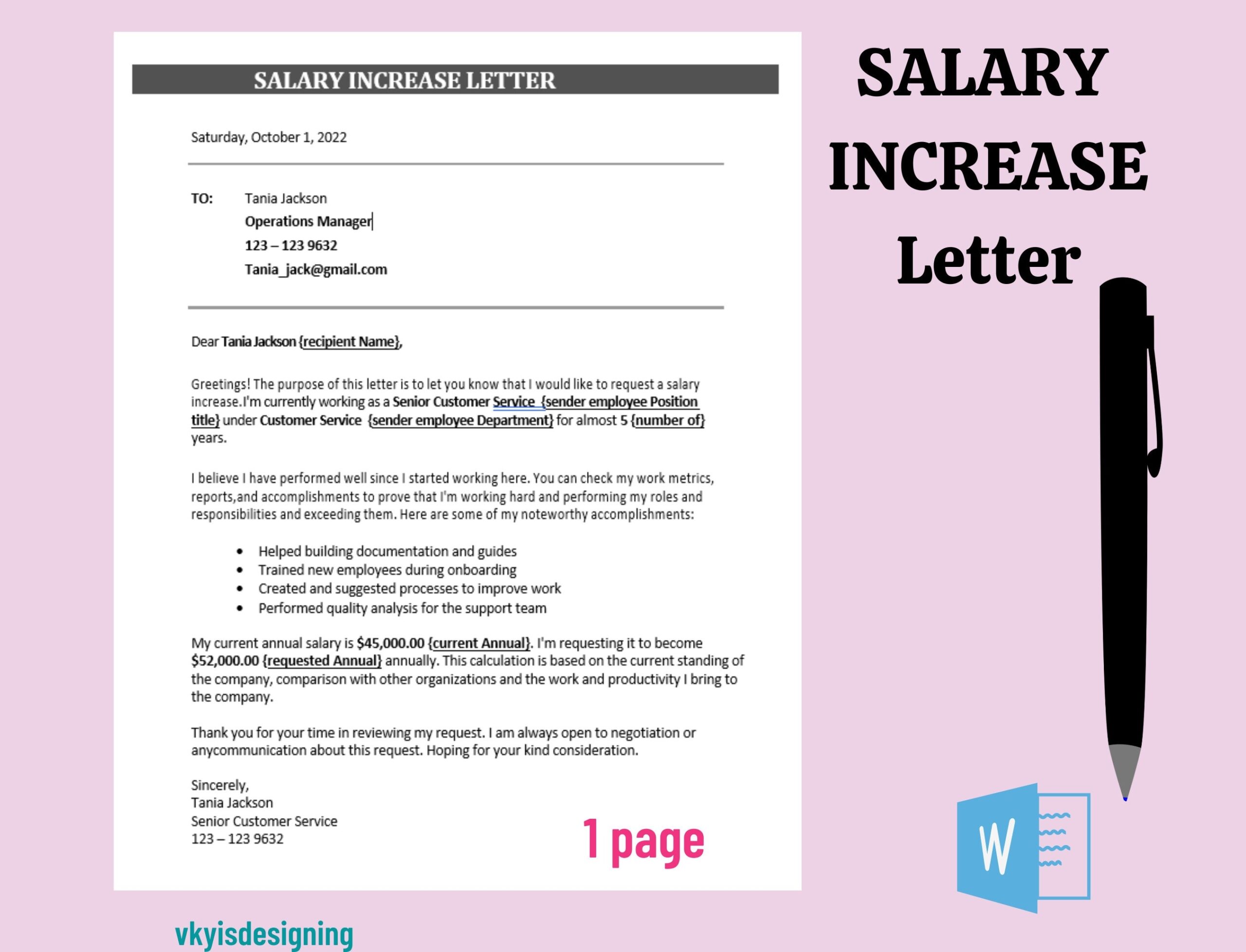 Pay Rate Change Form Template